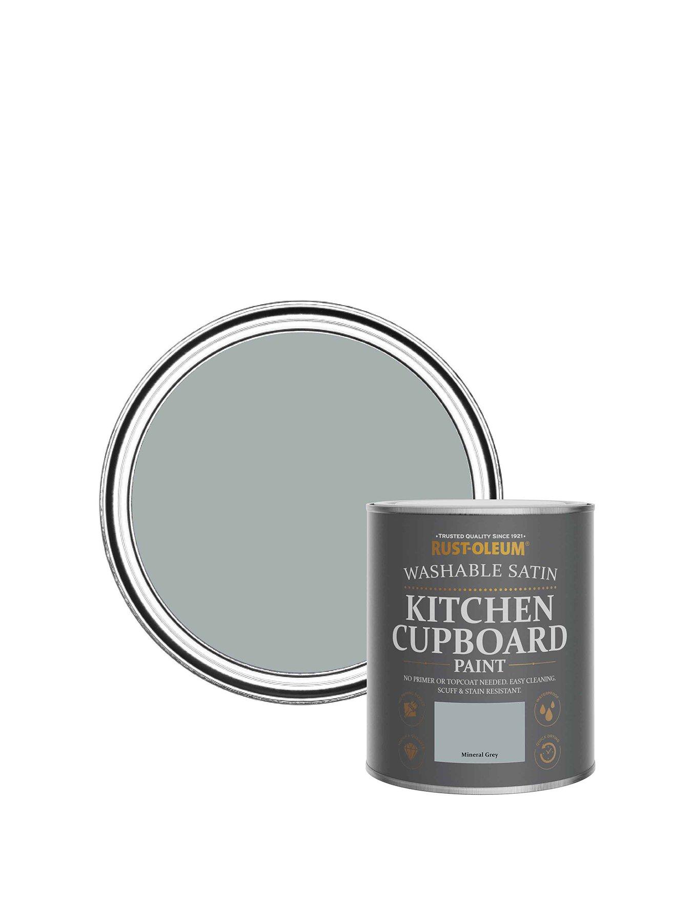 undefined Washable Satin Finish Kitchen Cupboard Paint in Mineral Grey