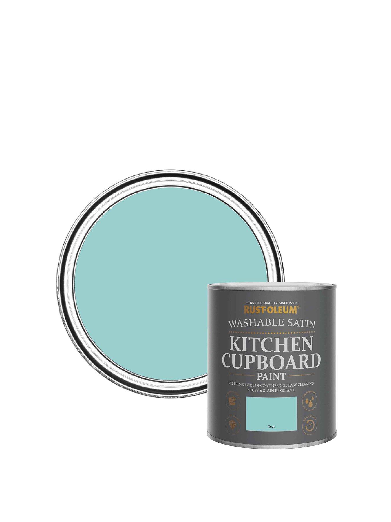 Product photograph of Rust-oleum Kitchen Cupboard Paint Teal Satin 750ml from very.co.uk