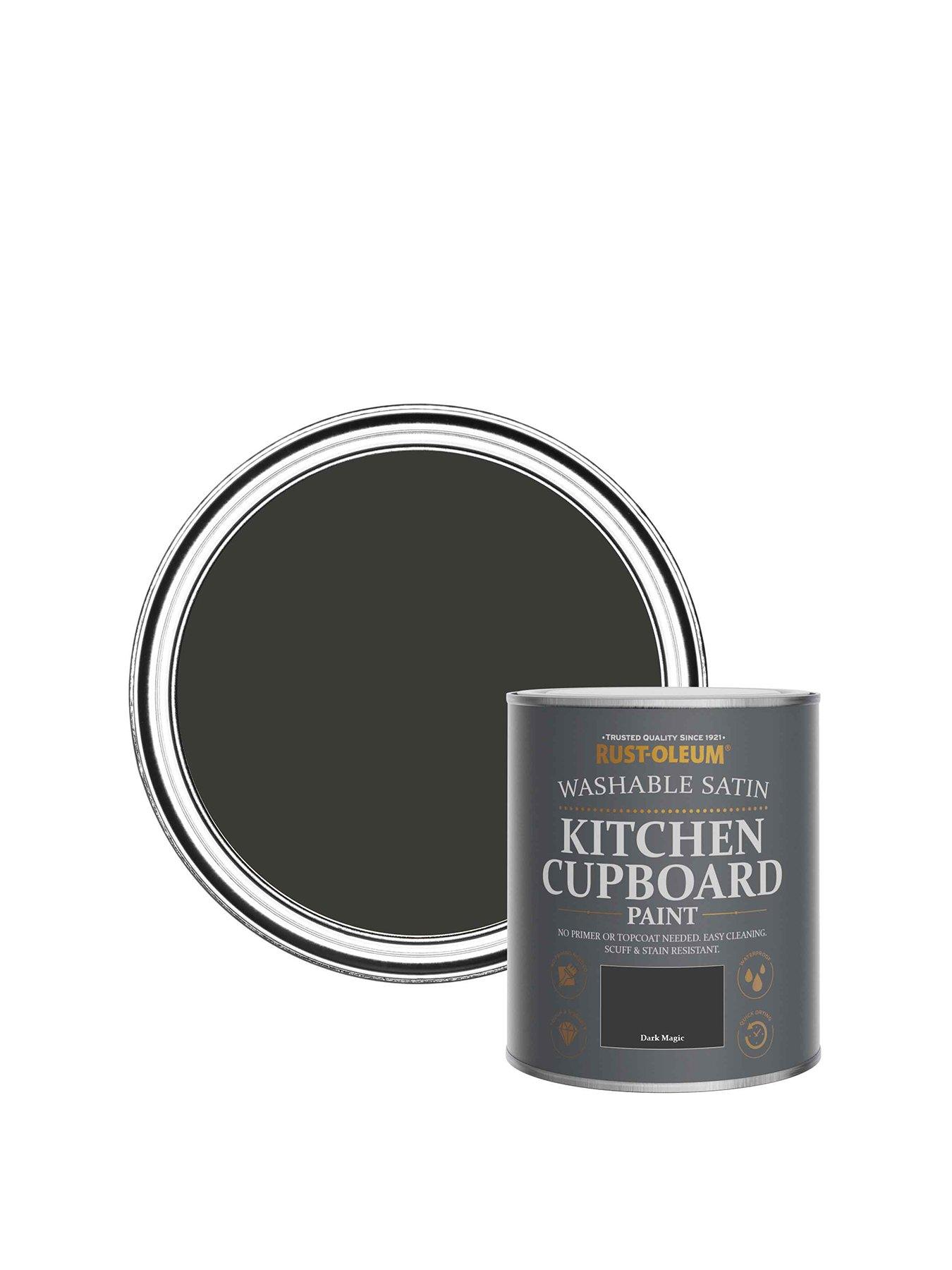 Product photograph of Rust-oleum Washable Satin Finish Kitchen Cupboard Paint In Dark Magic from very.co.uk
