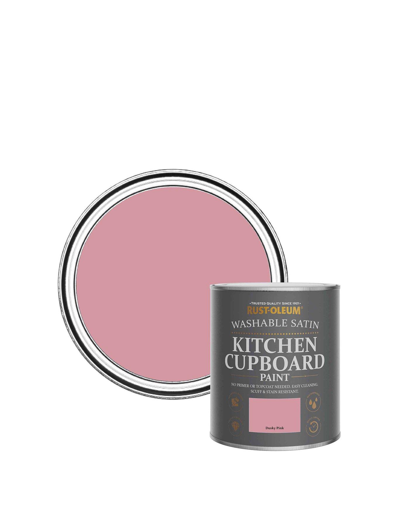 Product photograph of Rust-oleum Satin Finish Kitchen Cupboard Paint - Dusky Pink from very.co.uk