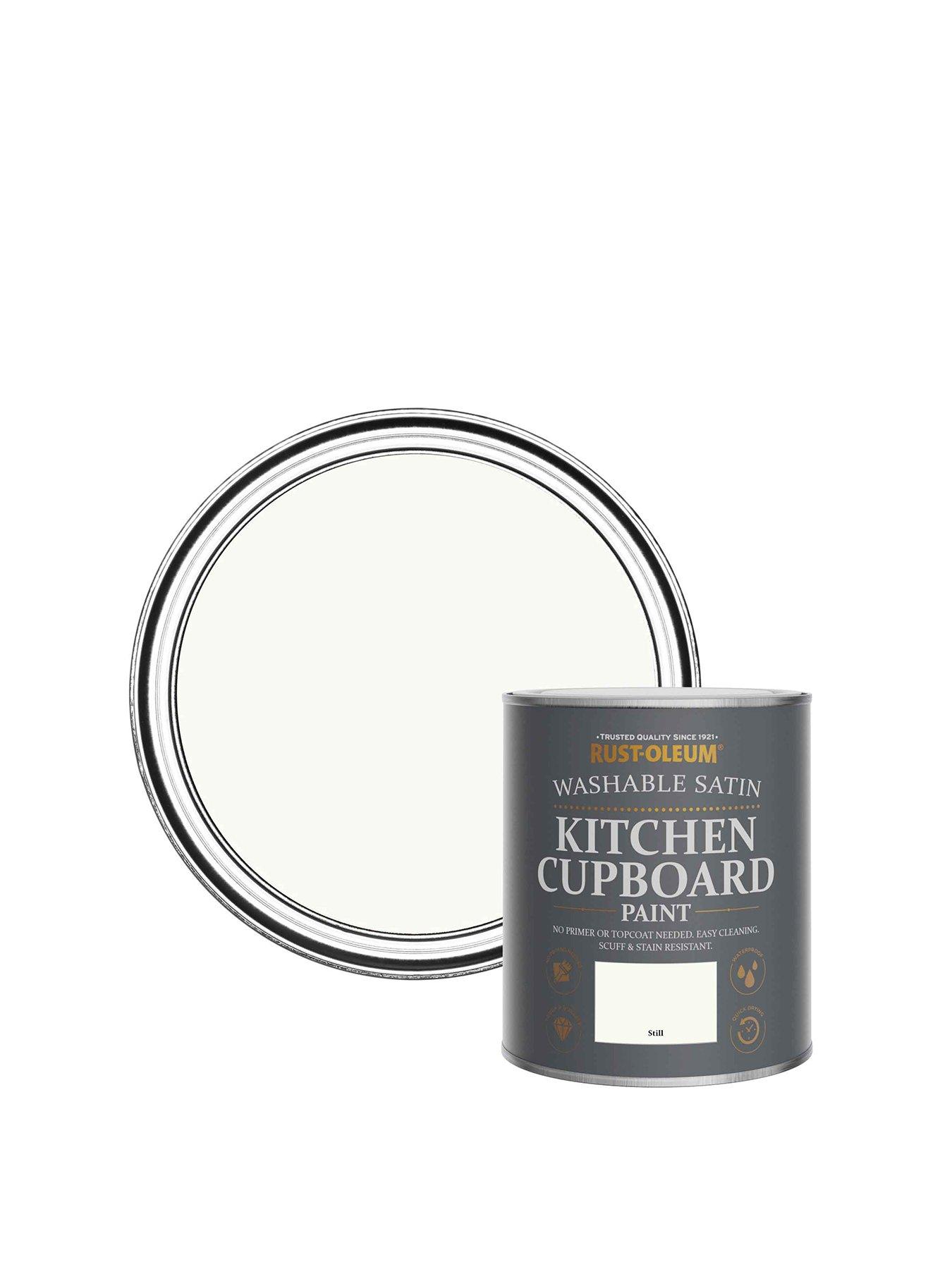 undefined Washable Satin Finish Kitchen Cupboard Paint in Still – 750 ml Tin