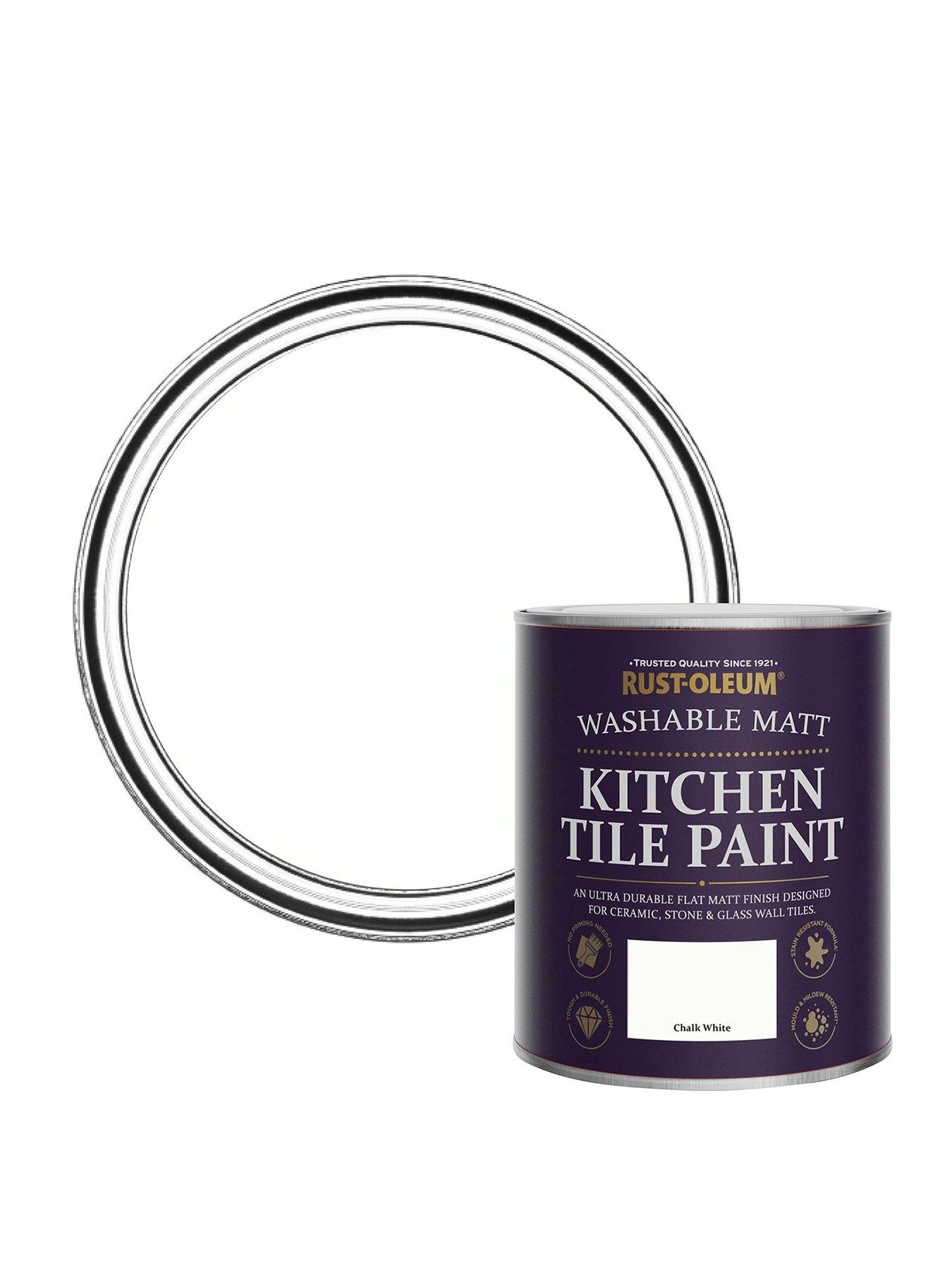 Rust-Oleum Kitchen Tile Paint Chalk White Matt 750ml