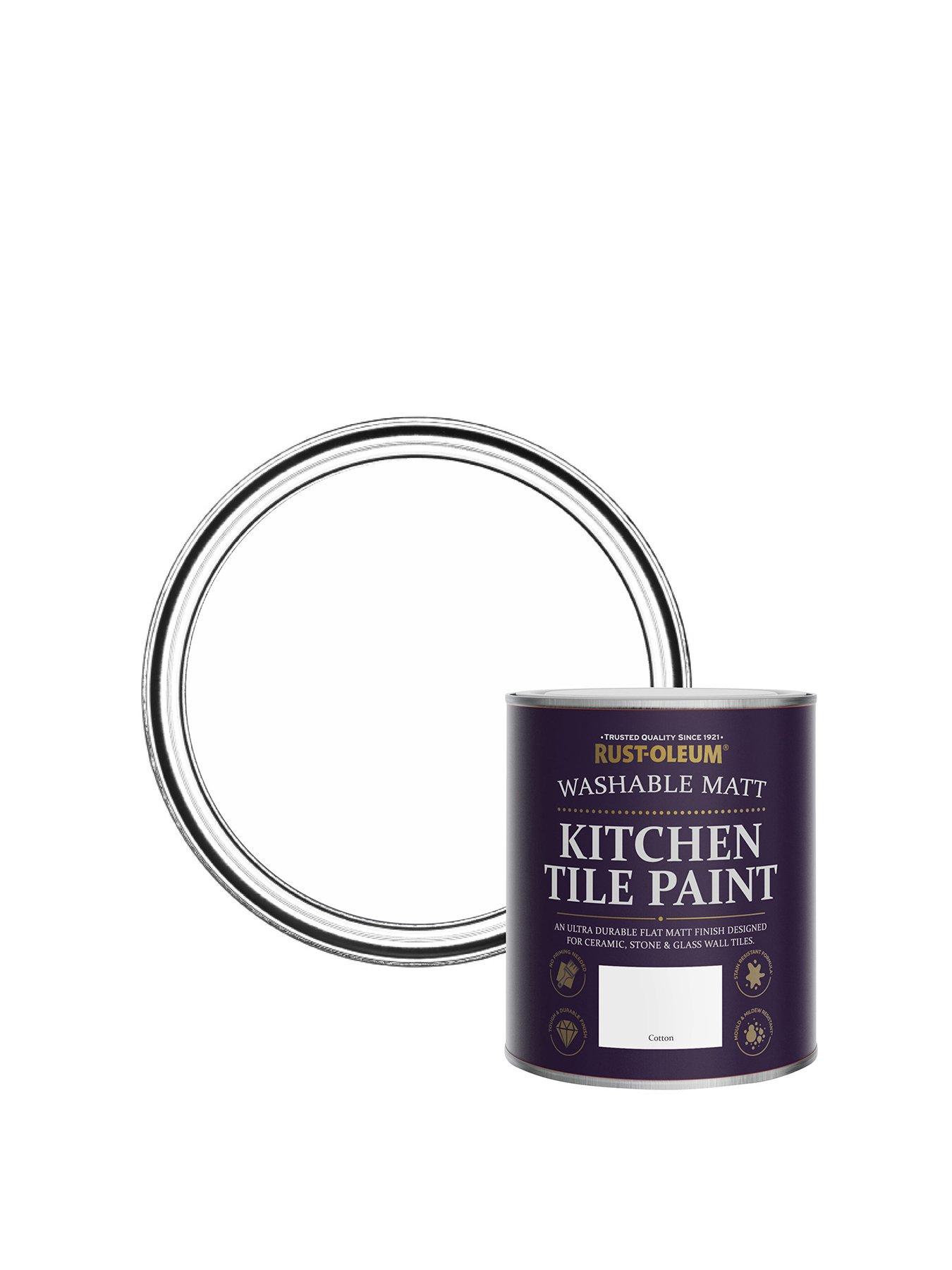 undefined Matt Finish Kitchen Tile Paint in Cotton – 750 ml Tin