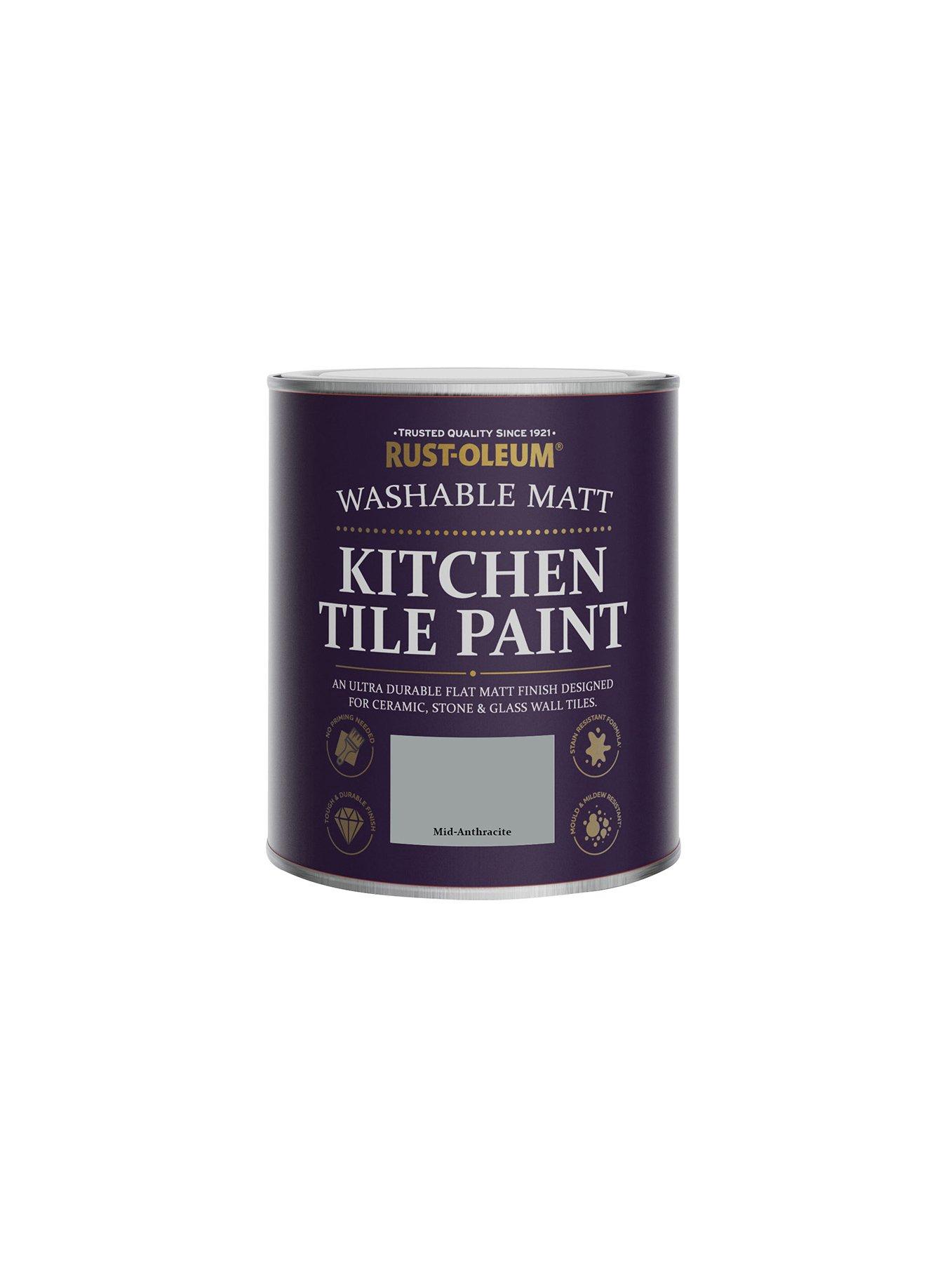 Image 5 of 5 of Rust-Oleum Kitchen Tile Paint Mid Anthracite Matt 750ml