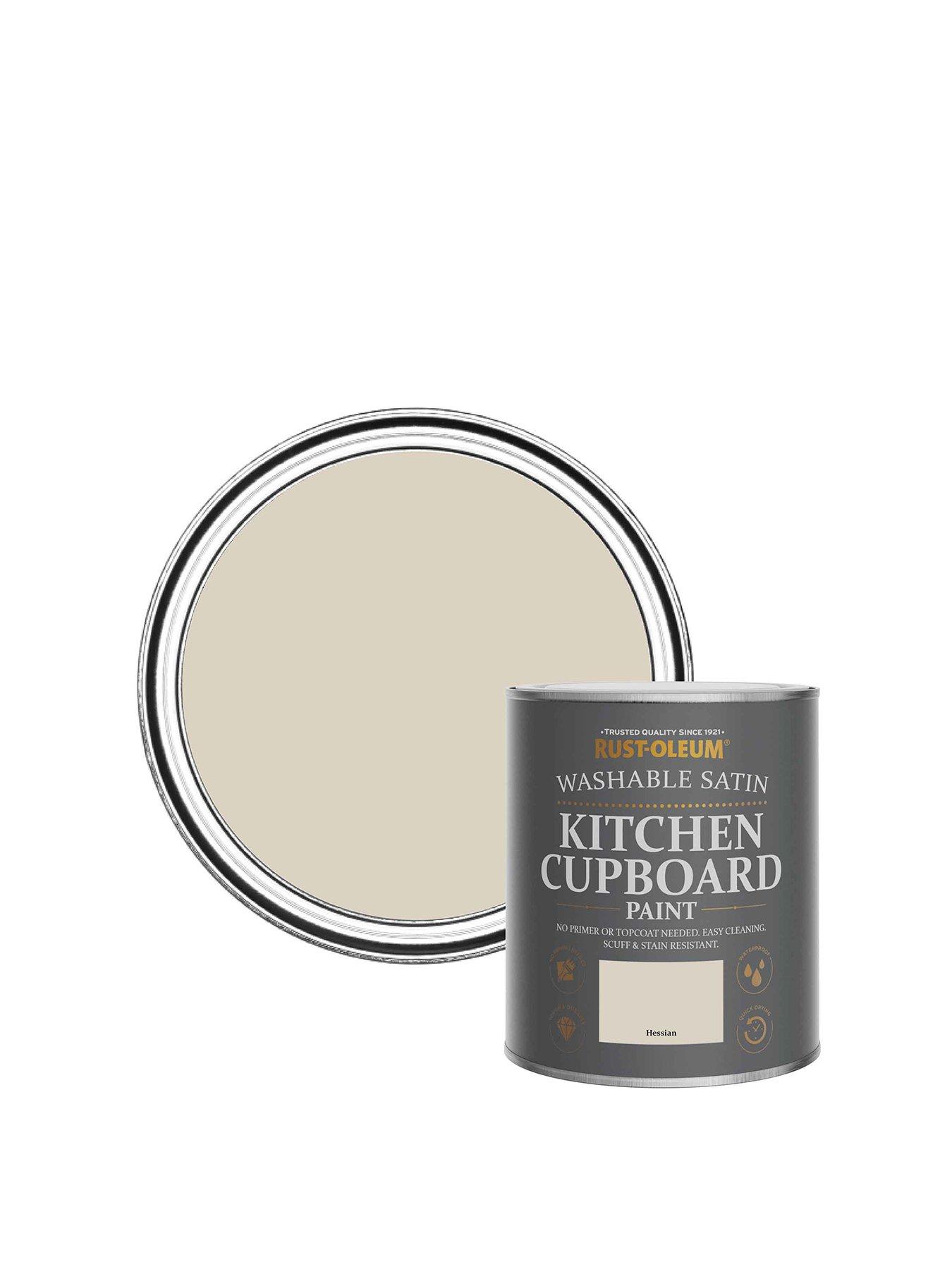 Product photograph of Rust-oleum Washable Satin Finish Kitchen Cupboard Paint In Hessian from very.co.uk