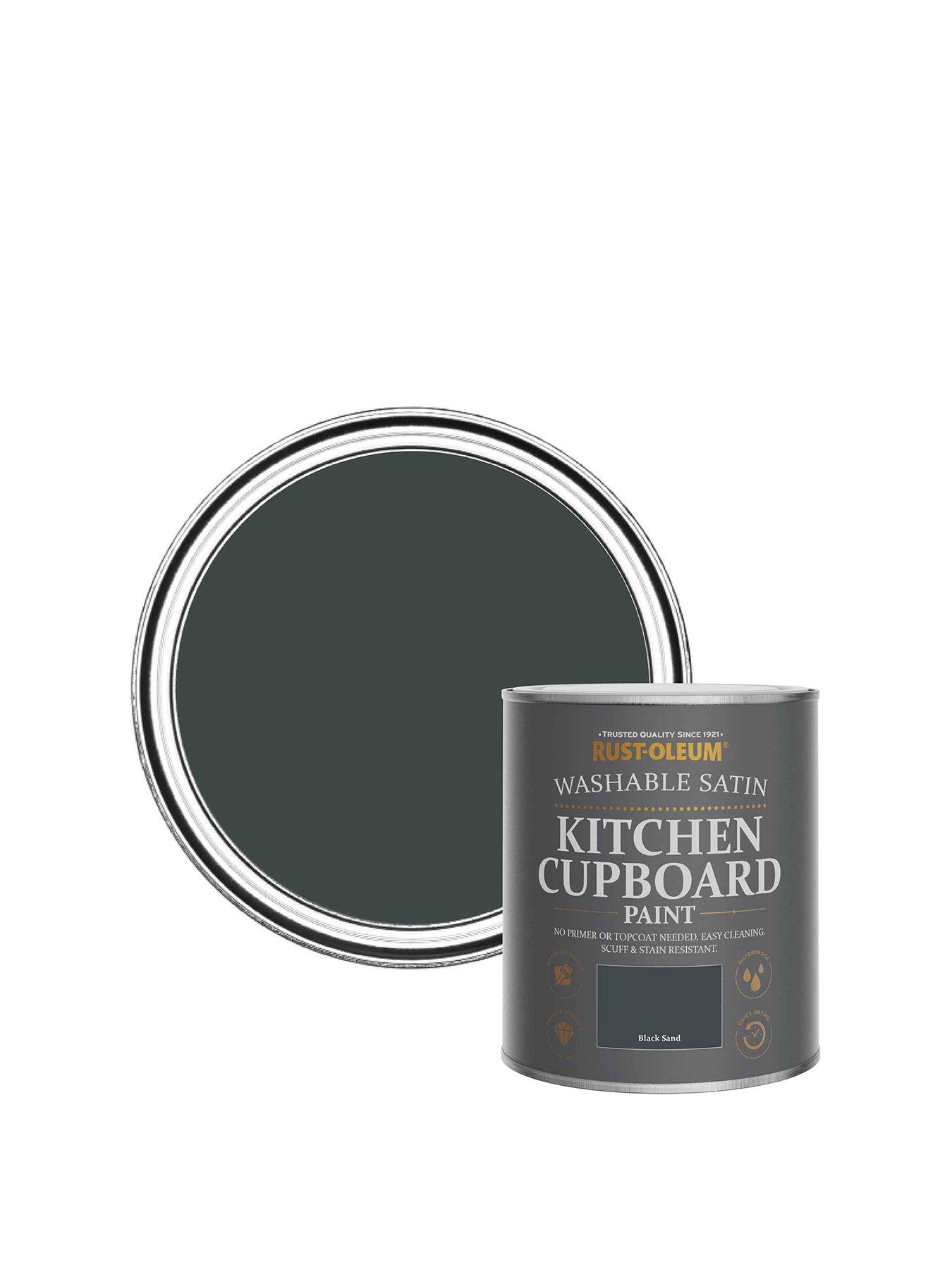 Product photograph of Rust-oleum Kitchen Cupboard Paint Black Sand Satin 750ml from very.co.uk