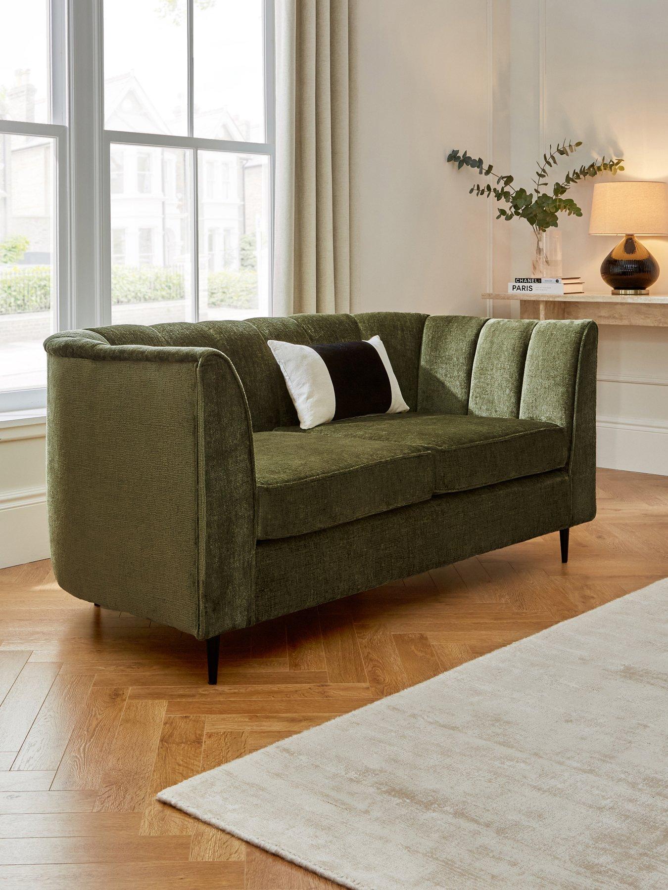 The Very Collection Guild 2 Seater Fabric Sofa - Olive - FSC® Certified