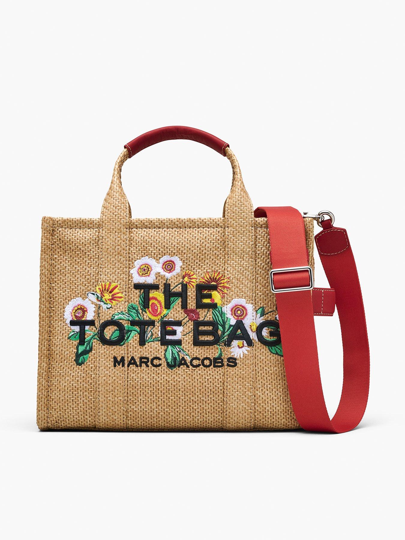 undefined The Medium Tote Straw Flowers - Beige
