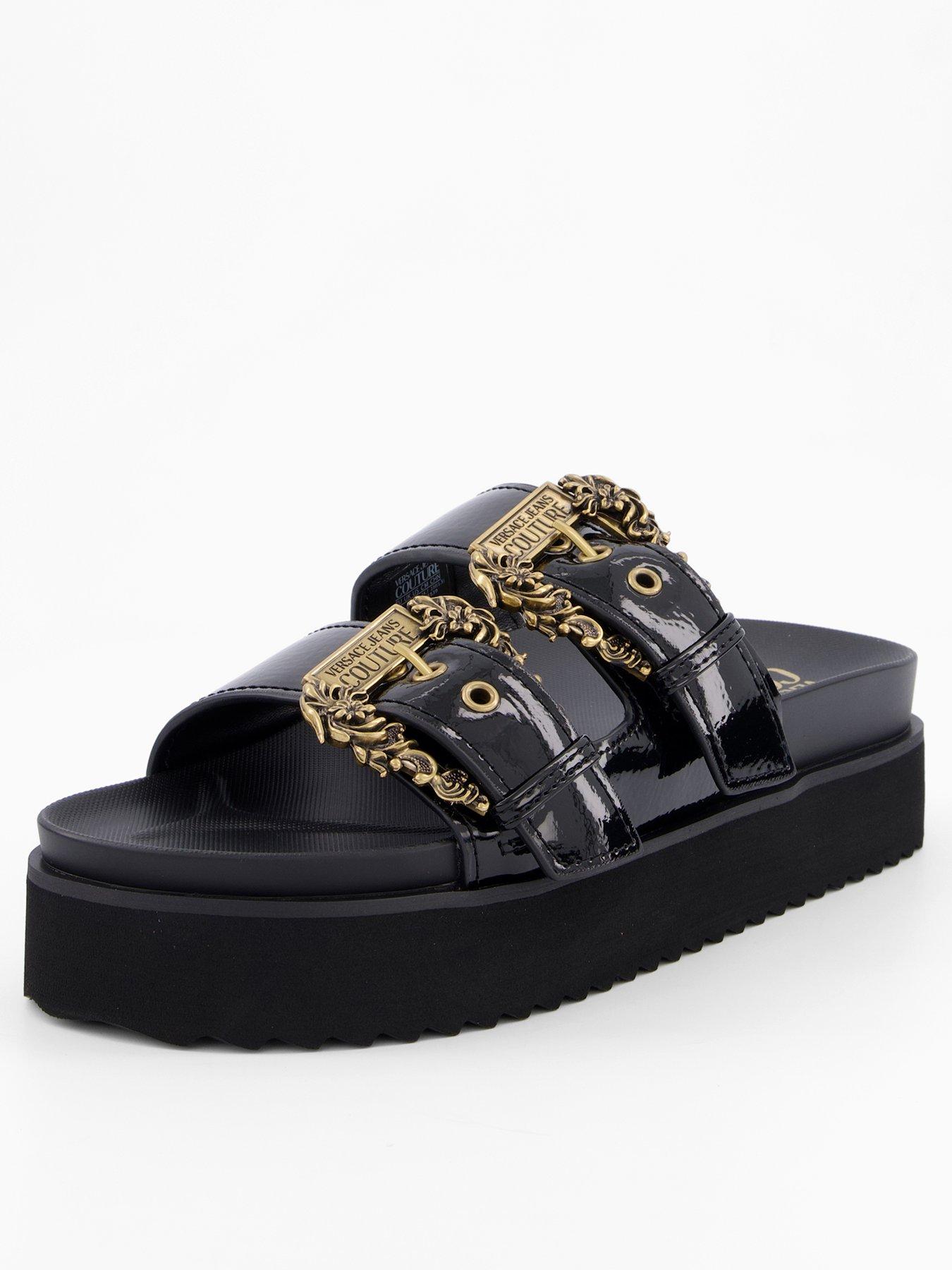 undefined Double Strap Buckle Sandal - Black