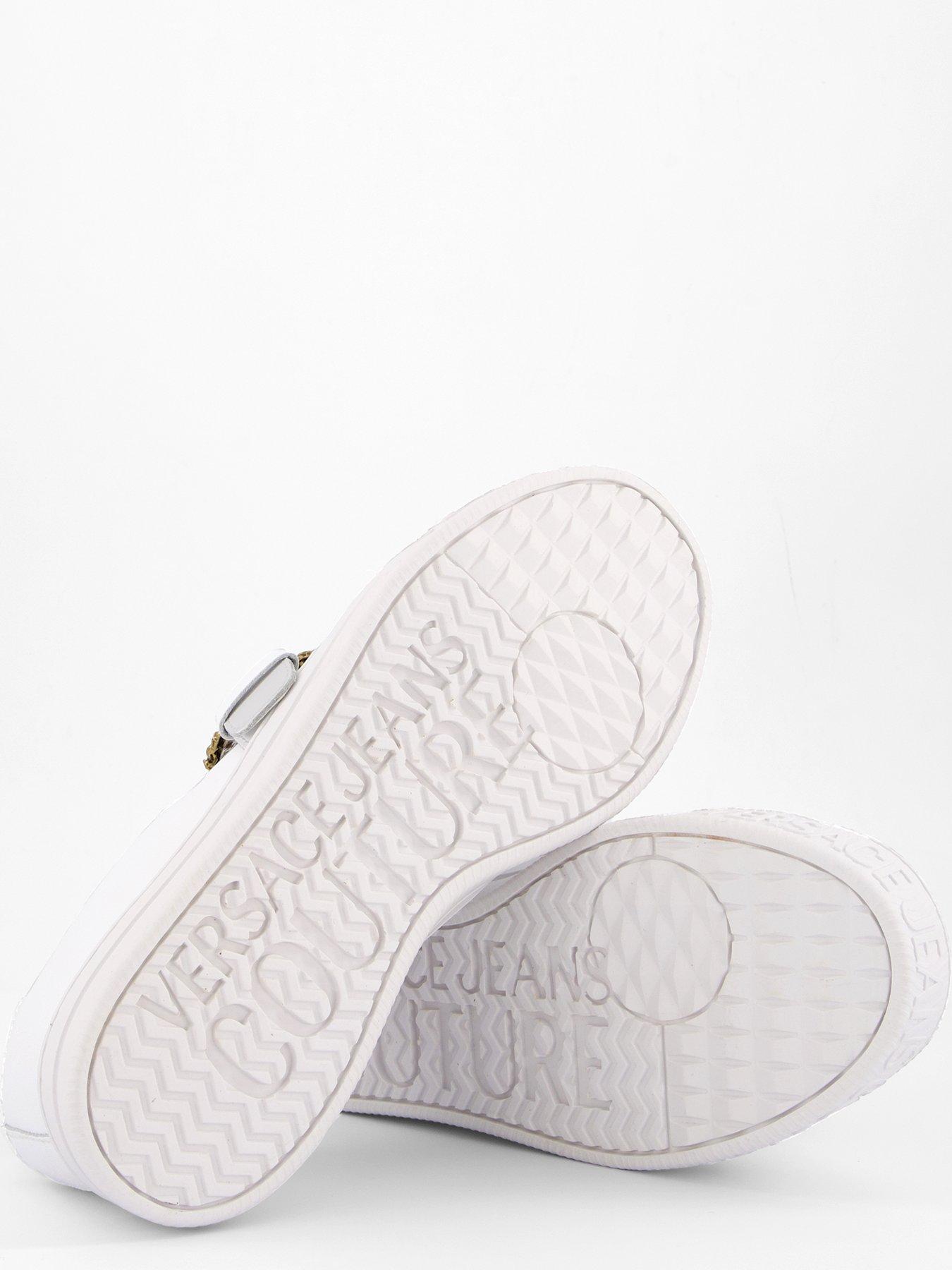 Image 4 of 7 of Versace Jeans Couture Buckle Detail Sneakers - White