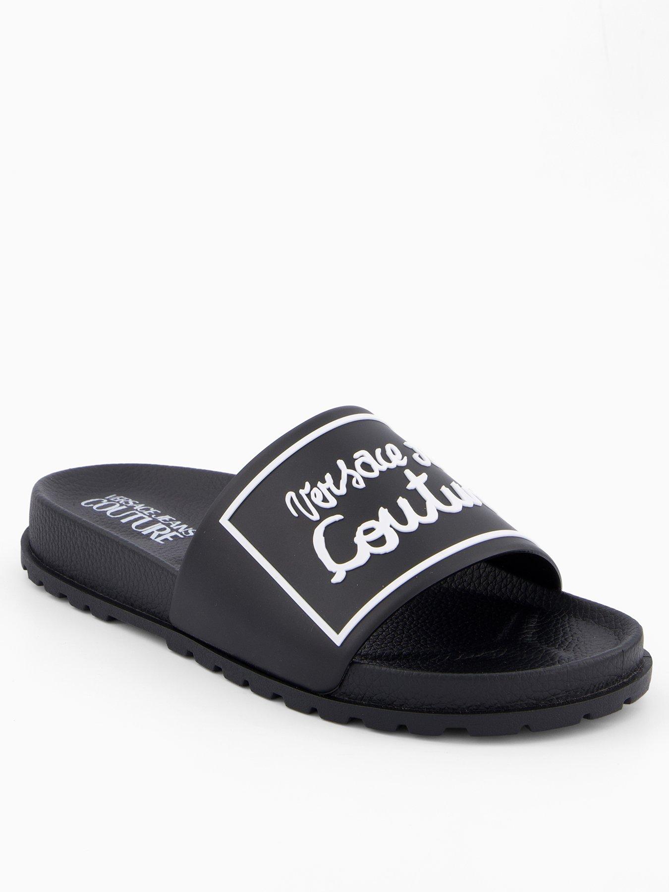 Versace Jeans Couture Script Logo Slider - Black