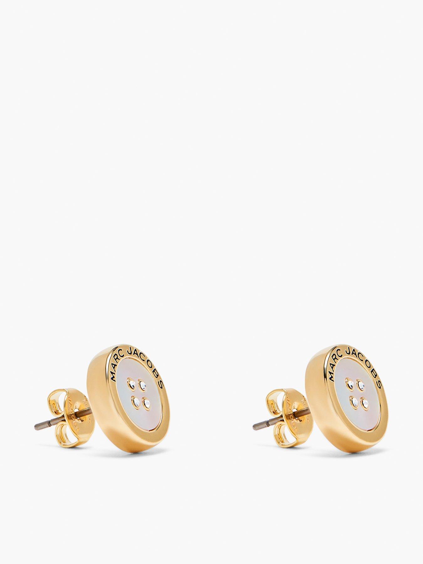 MARC JACOBS Button Mother Of Pearl Stud Earrings - Gold