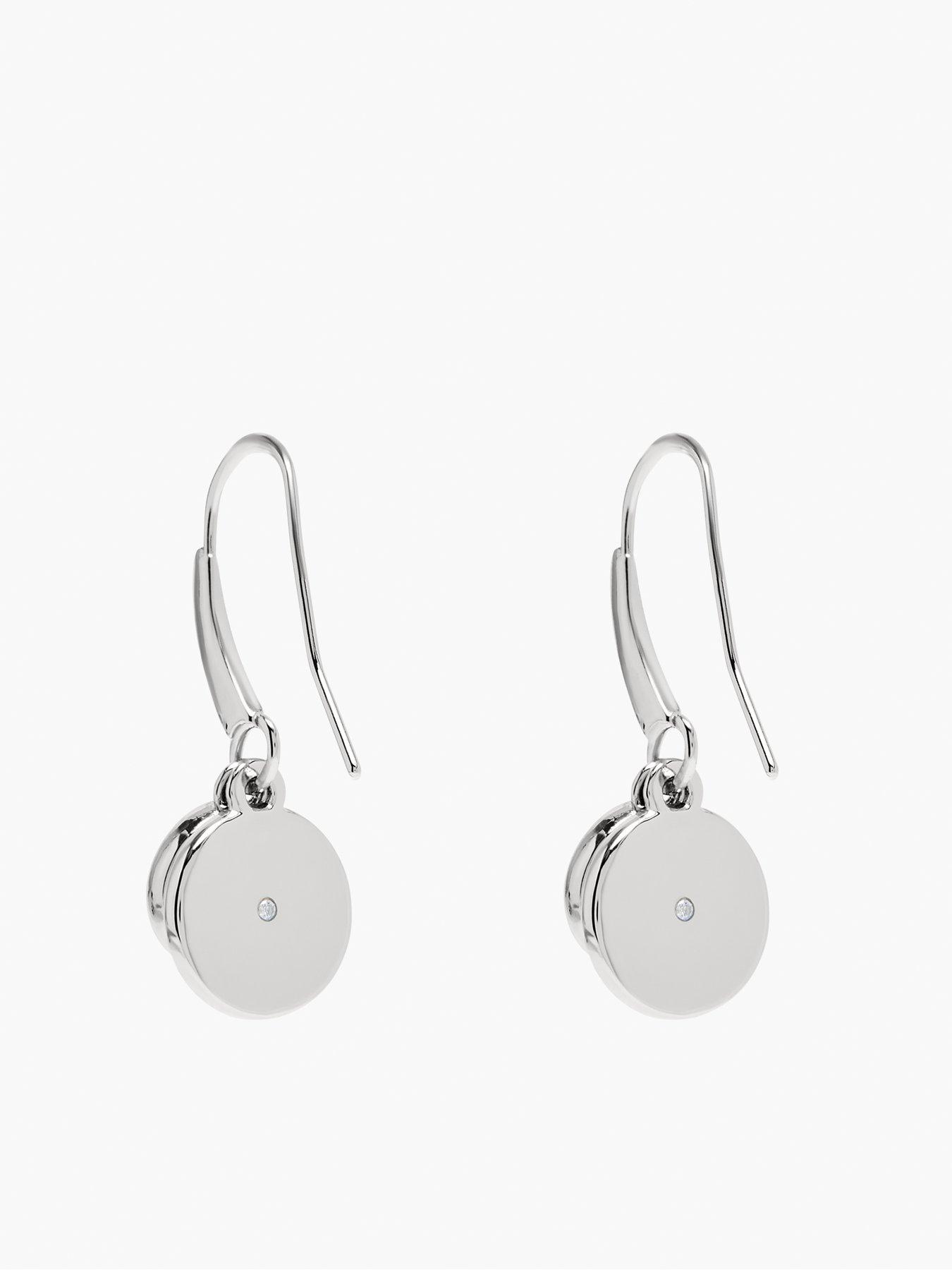 Image 3 of 4 of MARC JACOBS Button Drop Earrings - Silver