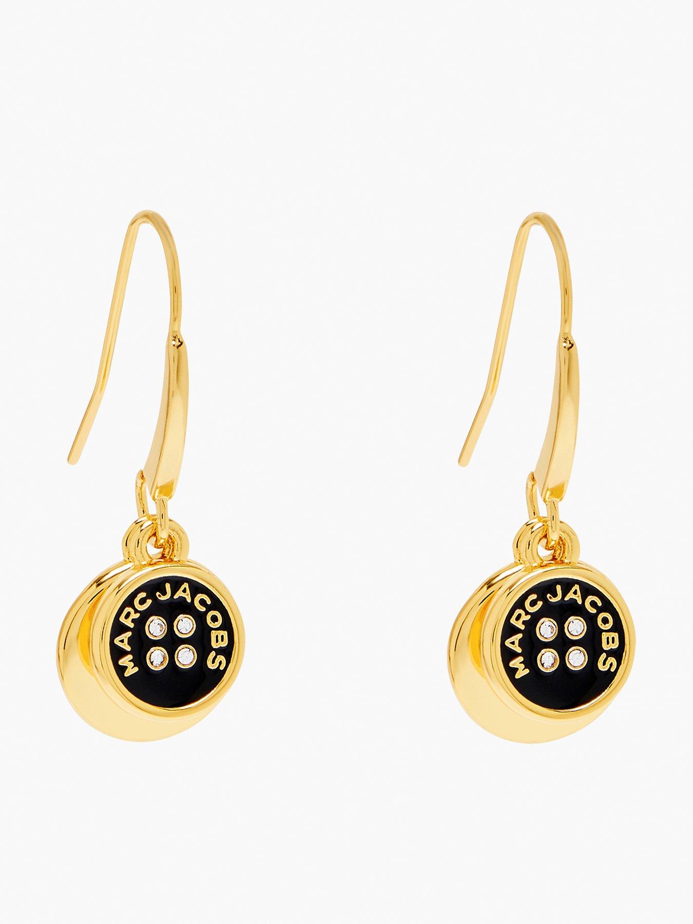 Image 1 of 4 of MARC JACOBS Button Drop Earrings - Gold