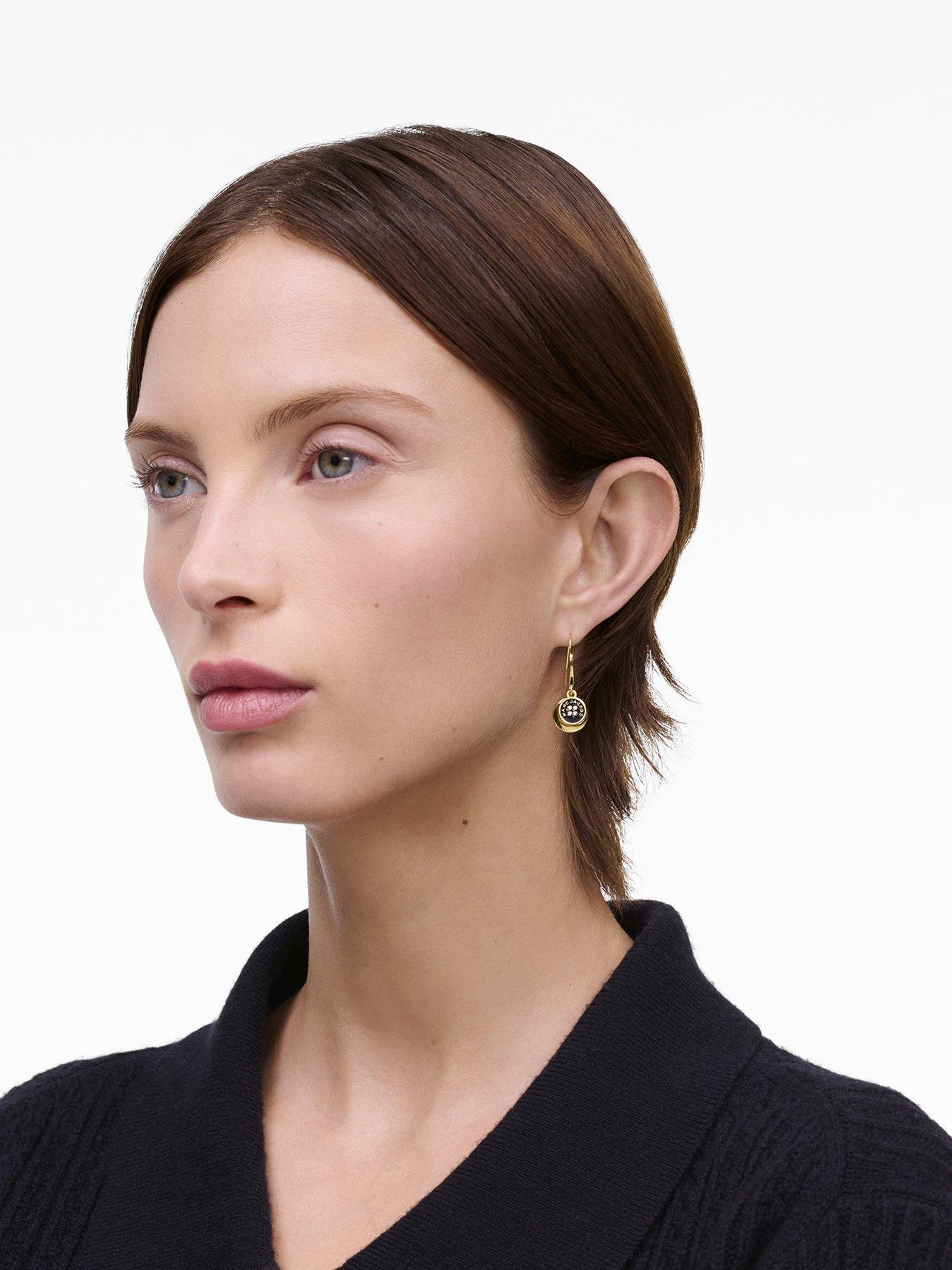 Image 2 of 4 of MARC JACOBS Button Drop Earrings - Gold