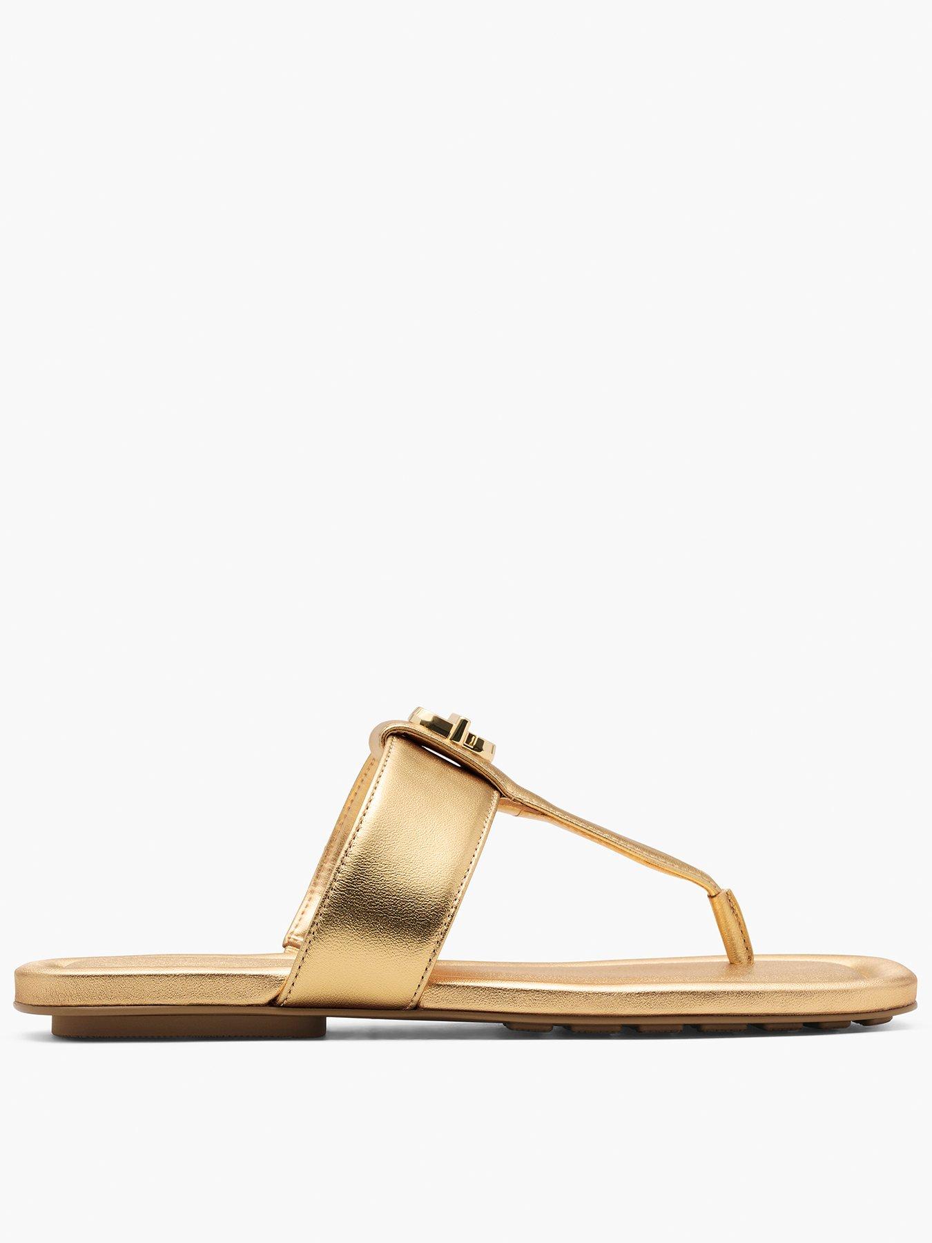 MARC JACOBS The Dual T Sandals - Gold