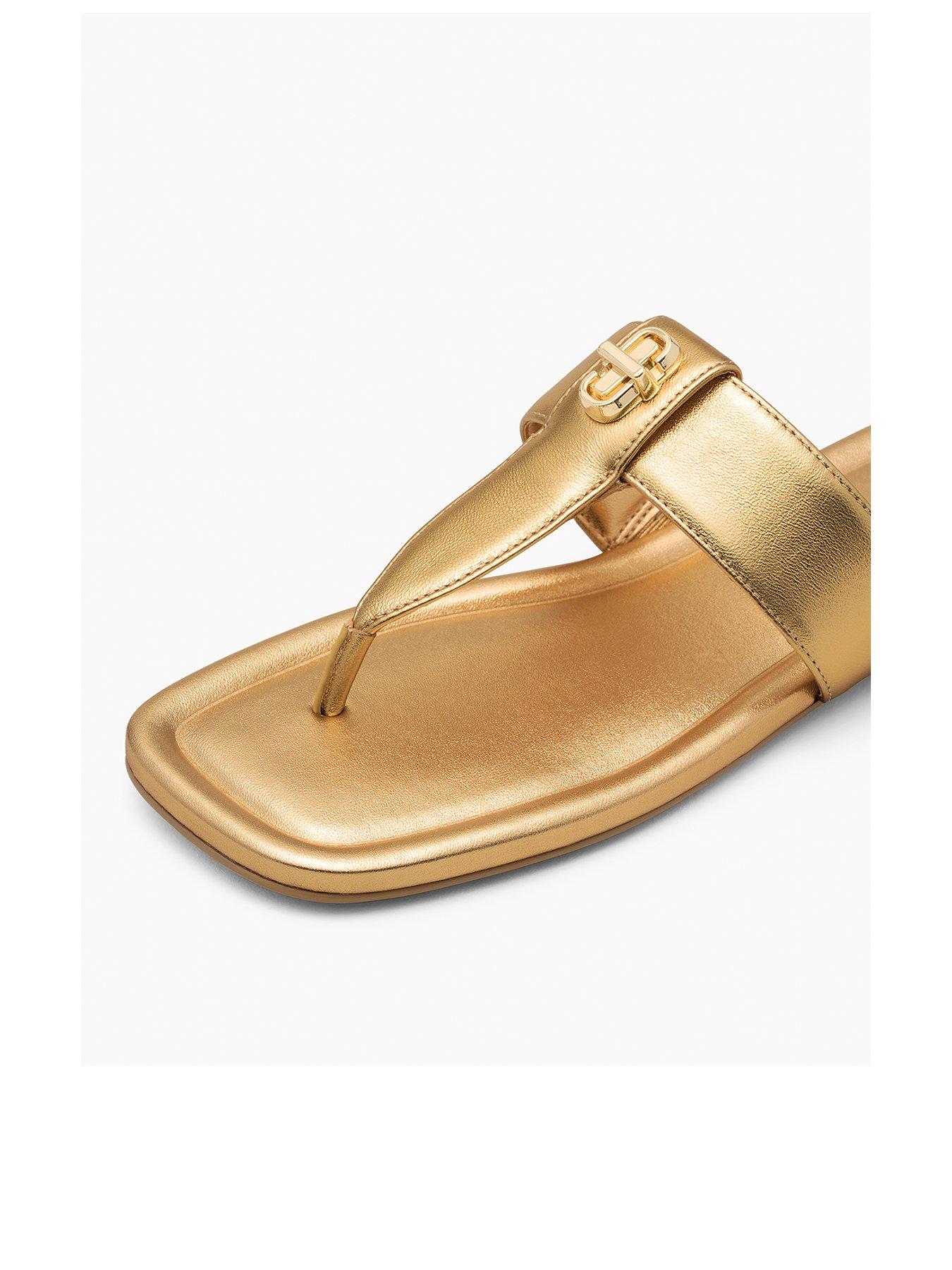 Image 3 of 4 of MARC JACOBS The Dual T Sandals - Gold