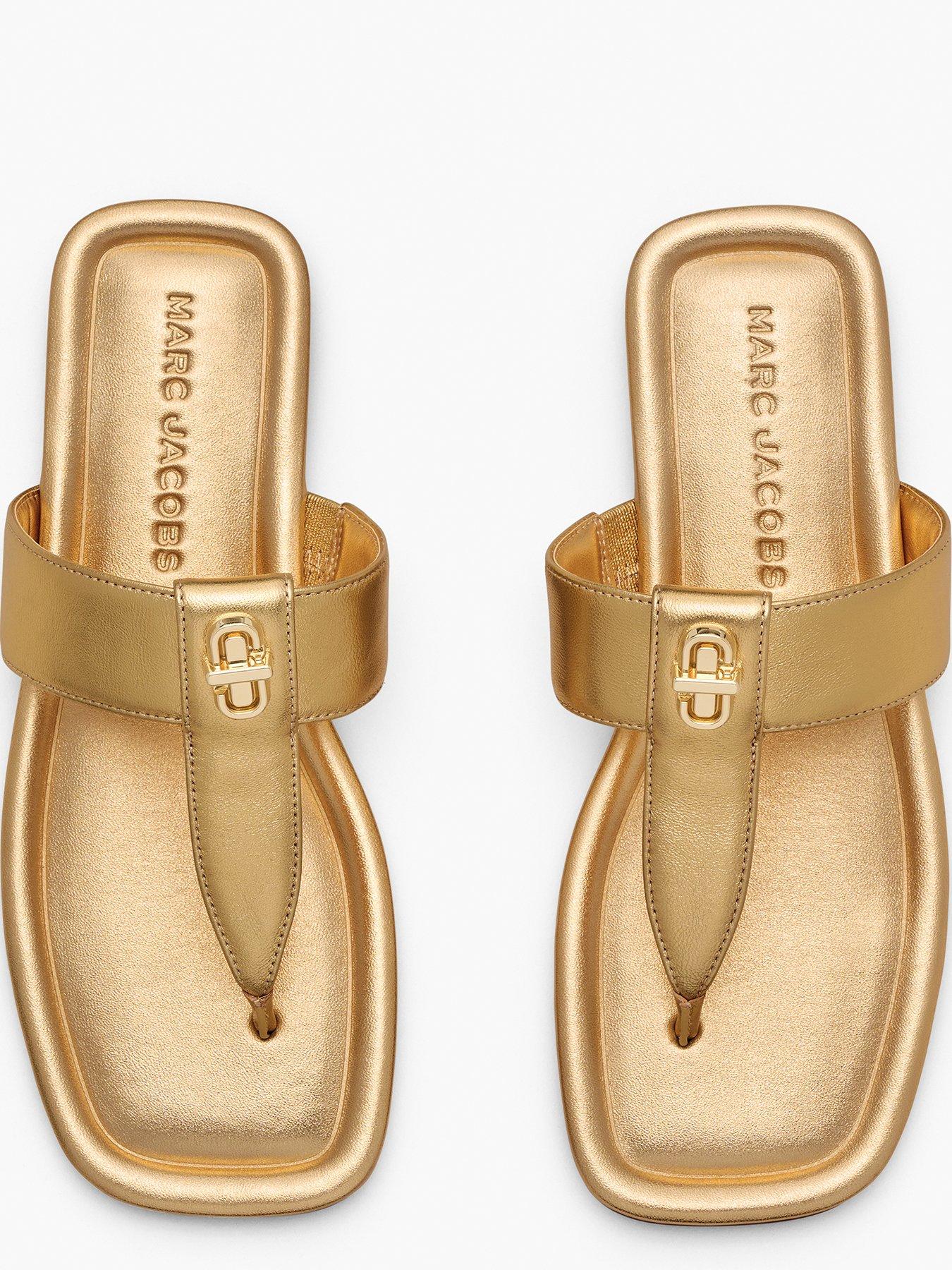 Image 4 of 4 of MARC JACOBS The Dual T Sandals - Gold