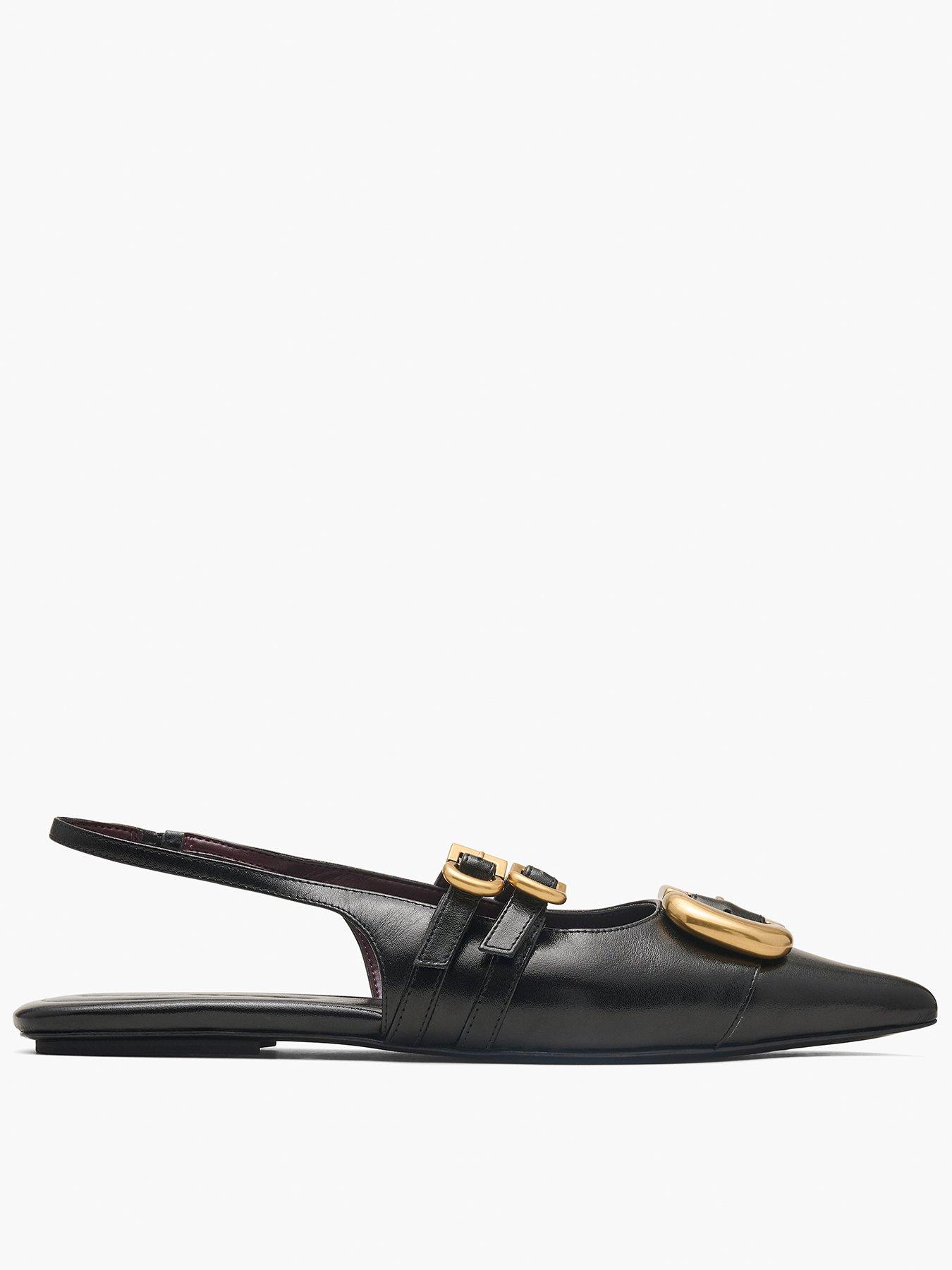 Image 1 of 5 of MARC JACOBS The Doll Shoe Slingbacks - Black