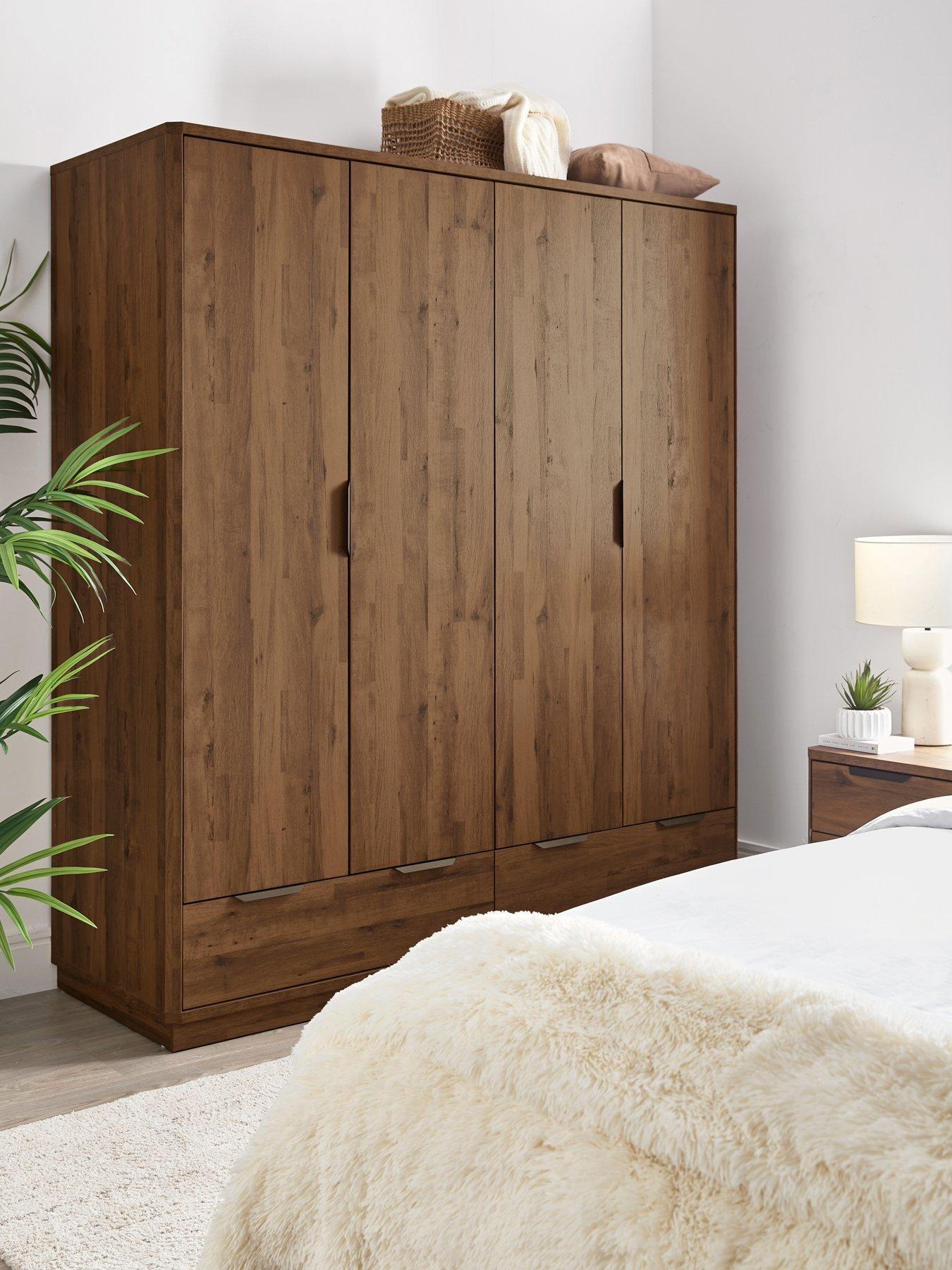 Very Home Harlem 4 Door, 2 Drawer Wardrobe - Mid Oak Effect - FSC® Certified