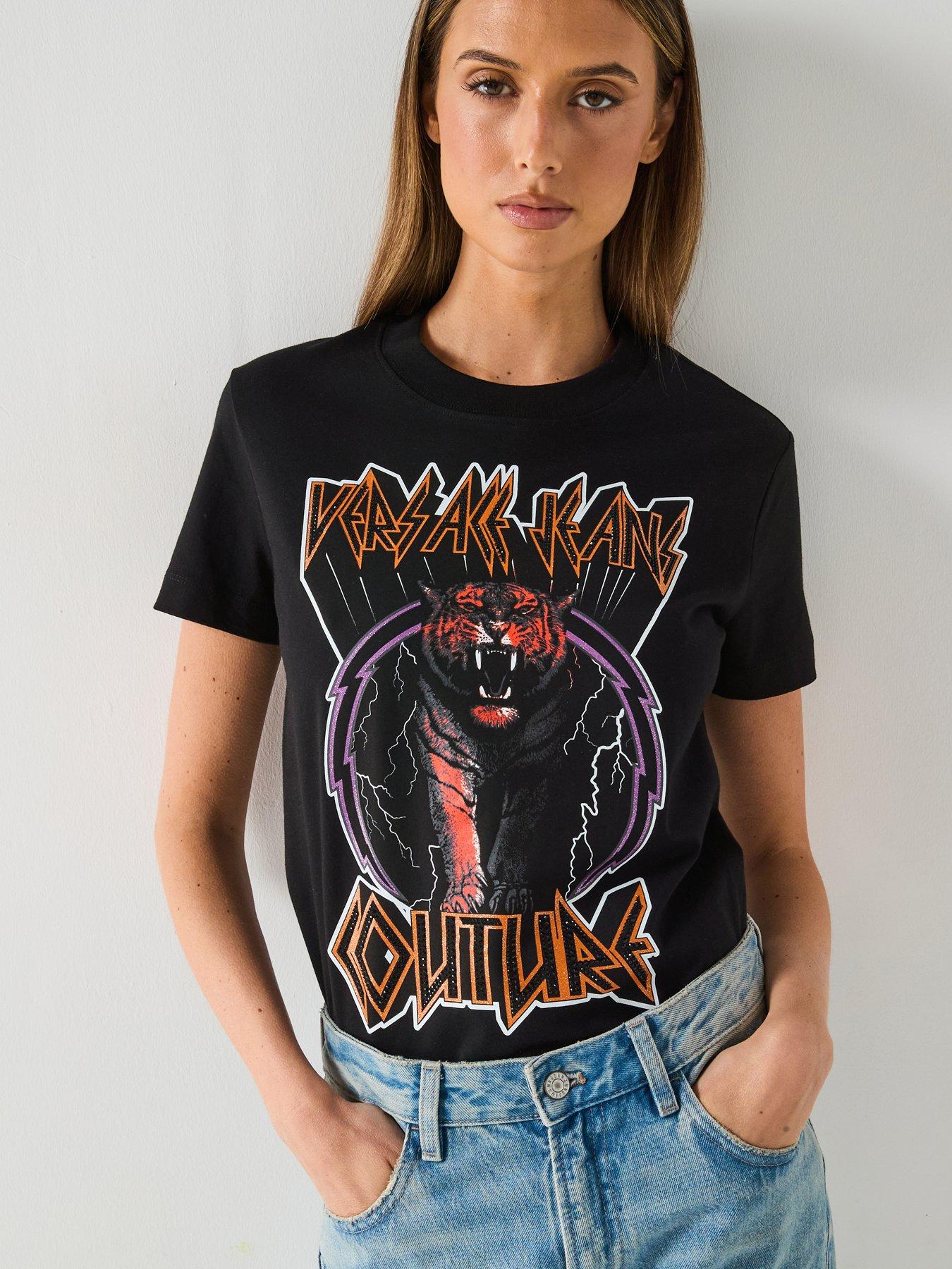 Versace Jeans Couture Tiger Logo T-Shirt - Black