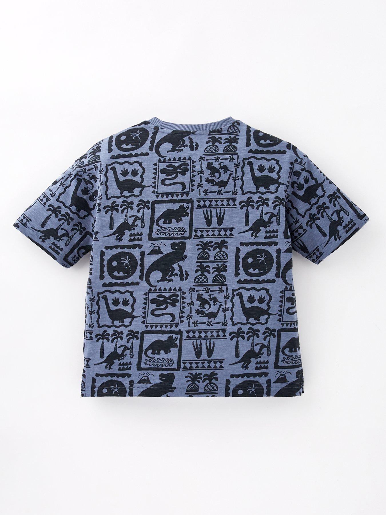 Image 2 of 4 of Mini V by Very Boys Dinosaur Printed T-Shirt - Mono