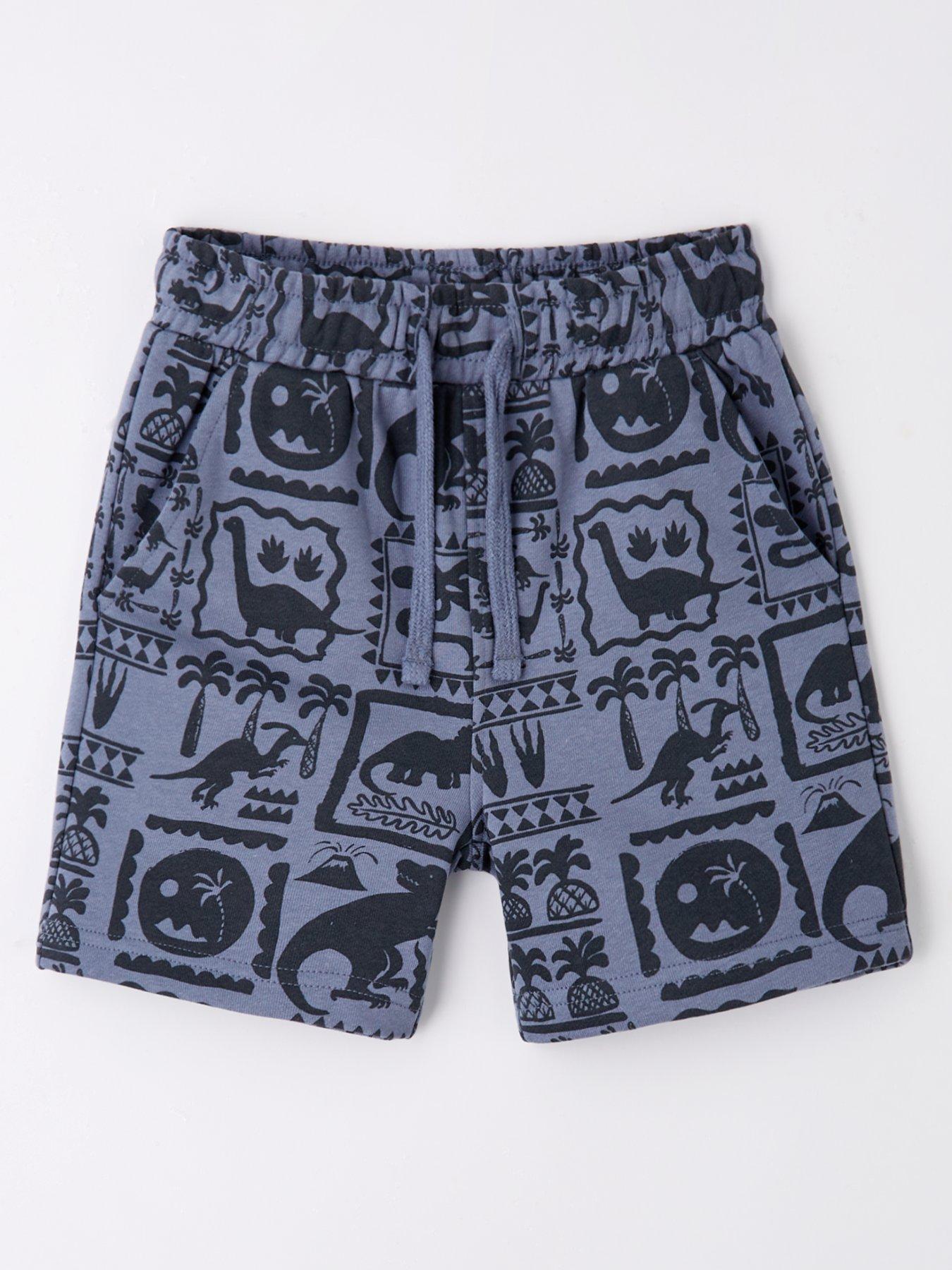 Image 1 of 4 of Mini V by Very Boys Jersey Dinosaur Printed Shorts - Mono