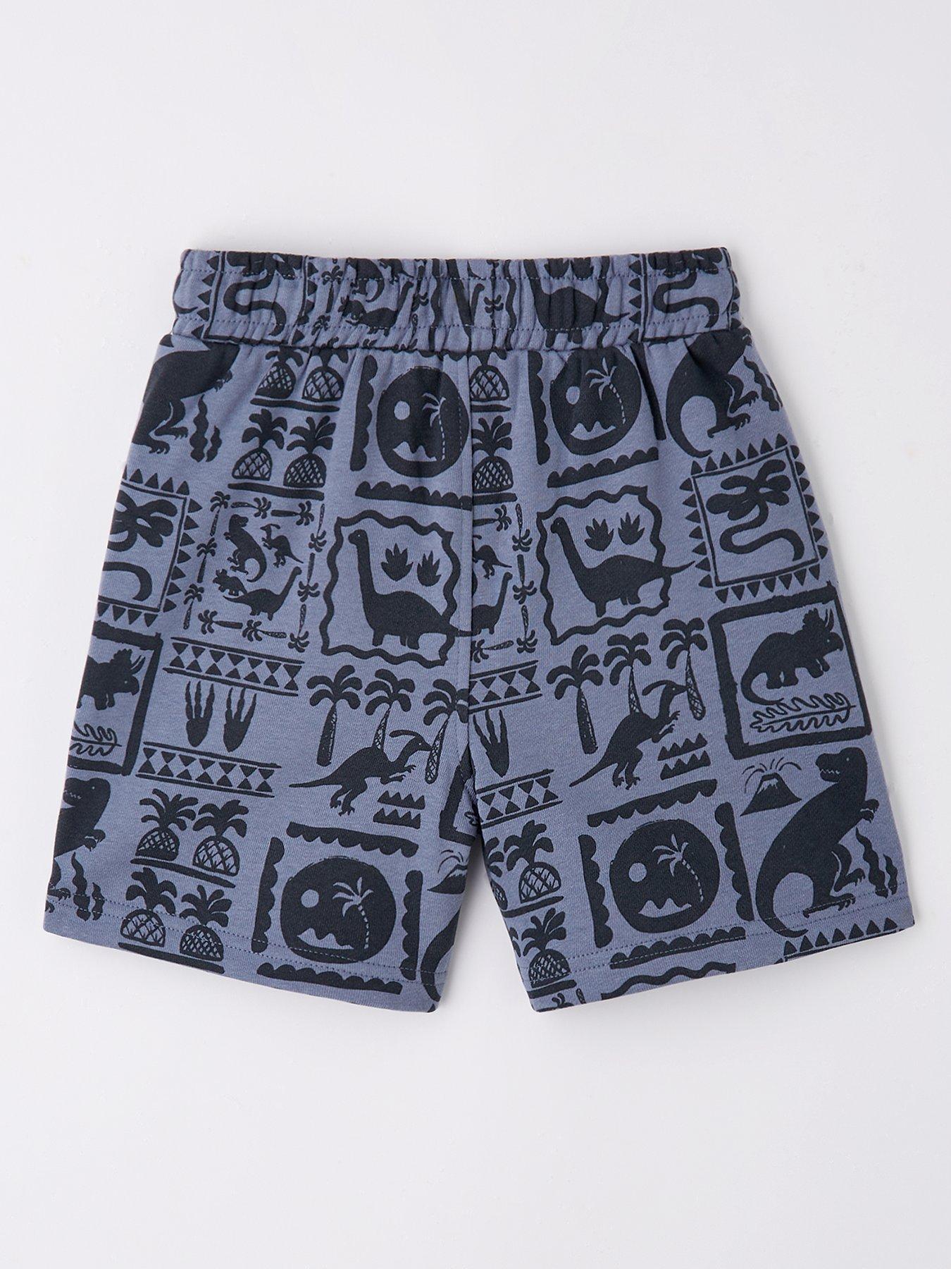 Image 2 of 4 of Mini V by Very Boys Jersey Dinosaur Printed Shorts - Mono