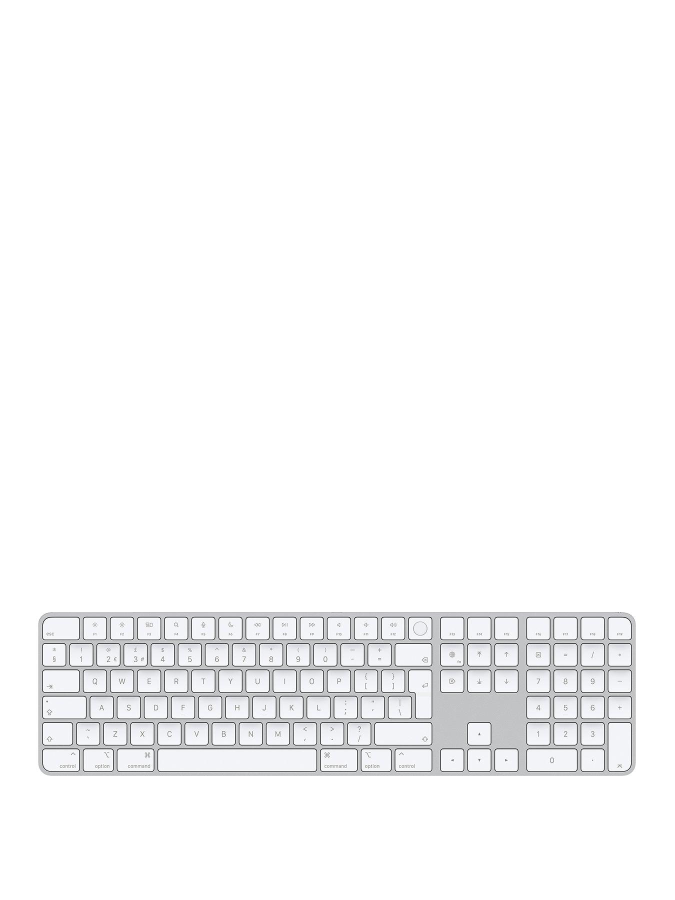 Image of Apple Magic Keyboard with Touch ID and Numeric Keypad for Mac models with Apple silicon - British English - White Keys