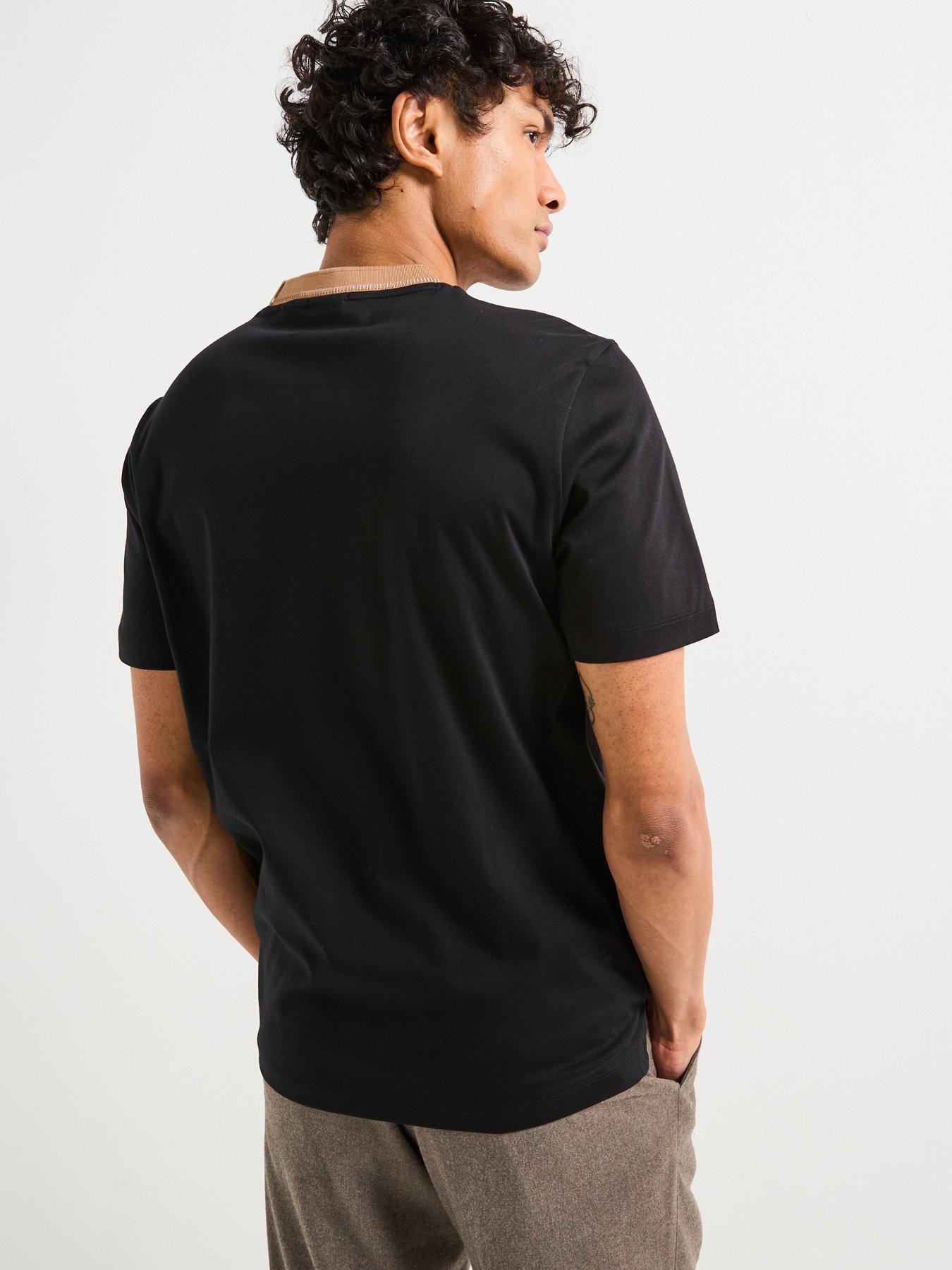 Image 2 of 4 of BOSS H-Tessler Mercerised Cotton Slim Fit T-Shirt - Black