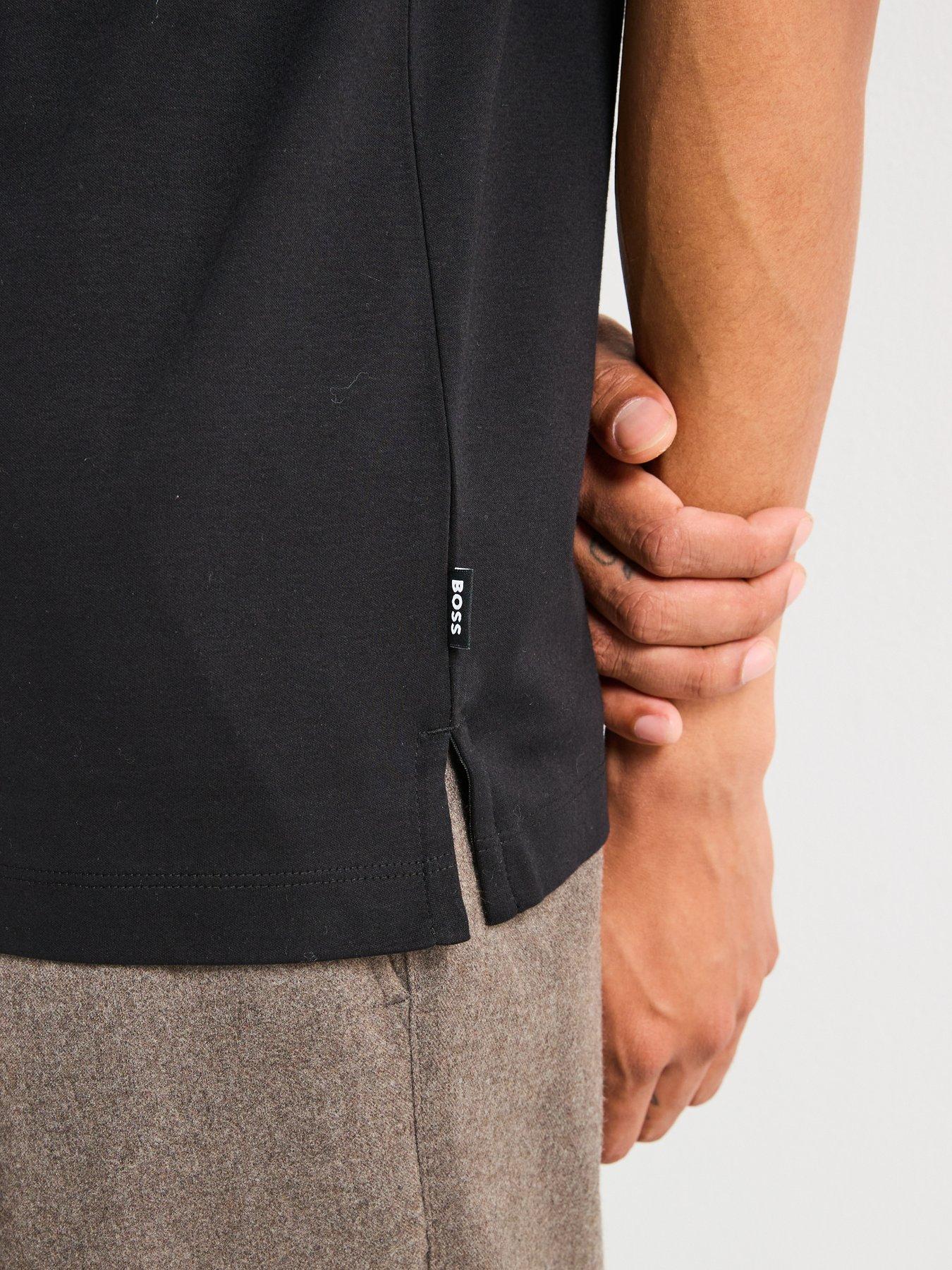 Image 4 of 4 of BOSS H-Tessler Mercerised Cotton Slim Fit T-Shirt - Black