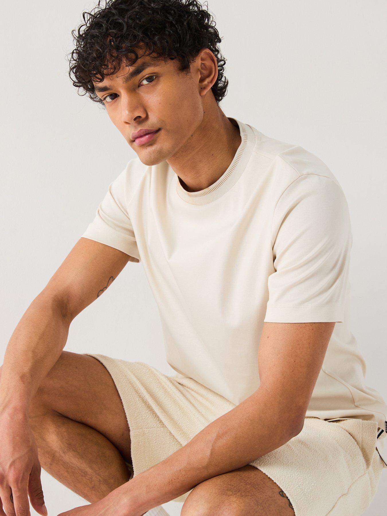 undefined H-Tessler 199 Mercerised Cotton Slim Fit T-Shirt- White