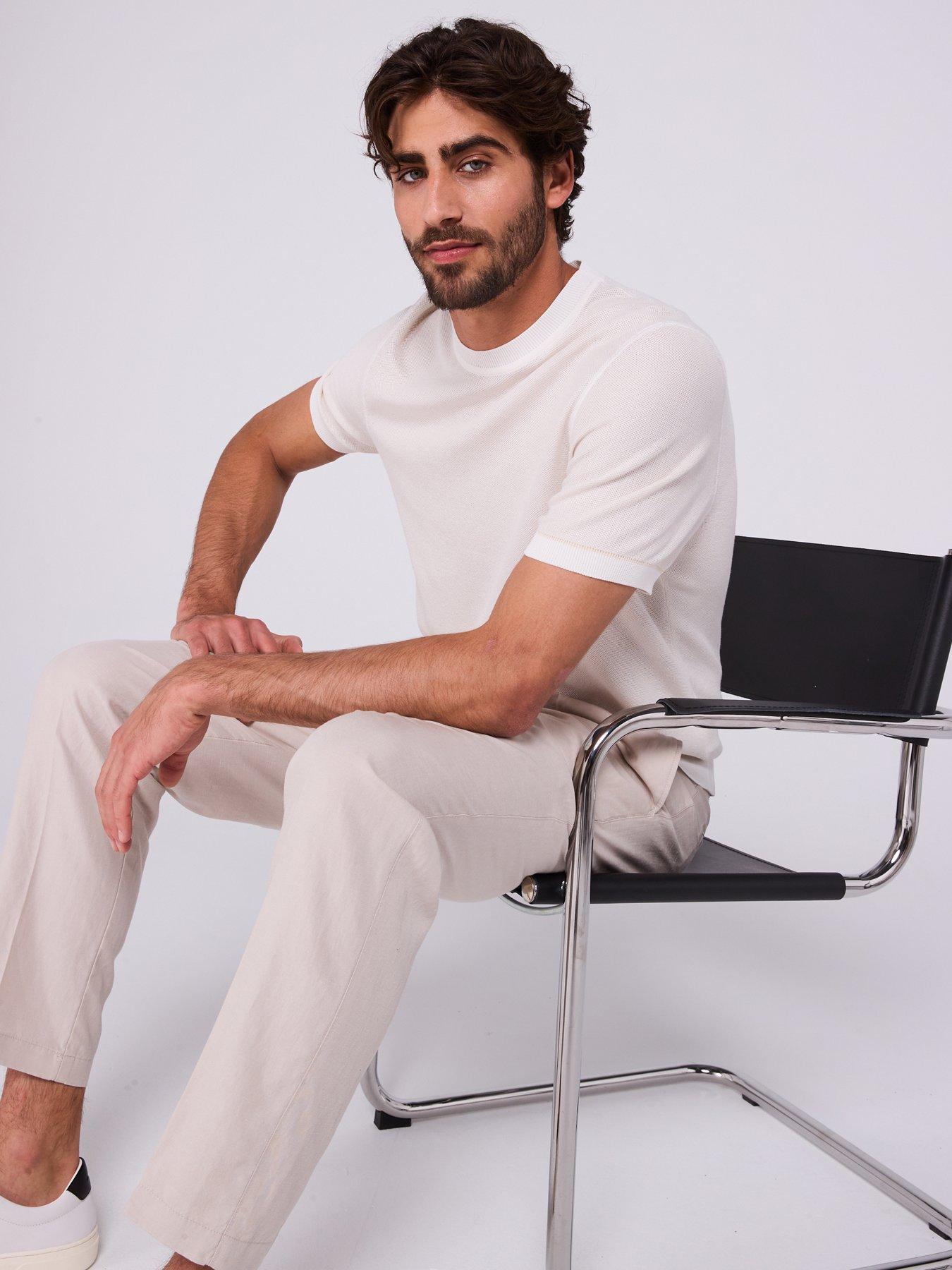 Image 6 of 6 of BOSS H-Jianfranco Regular Fit Pique Short Sleeve Knitted Jumper - White