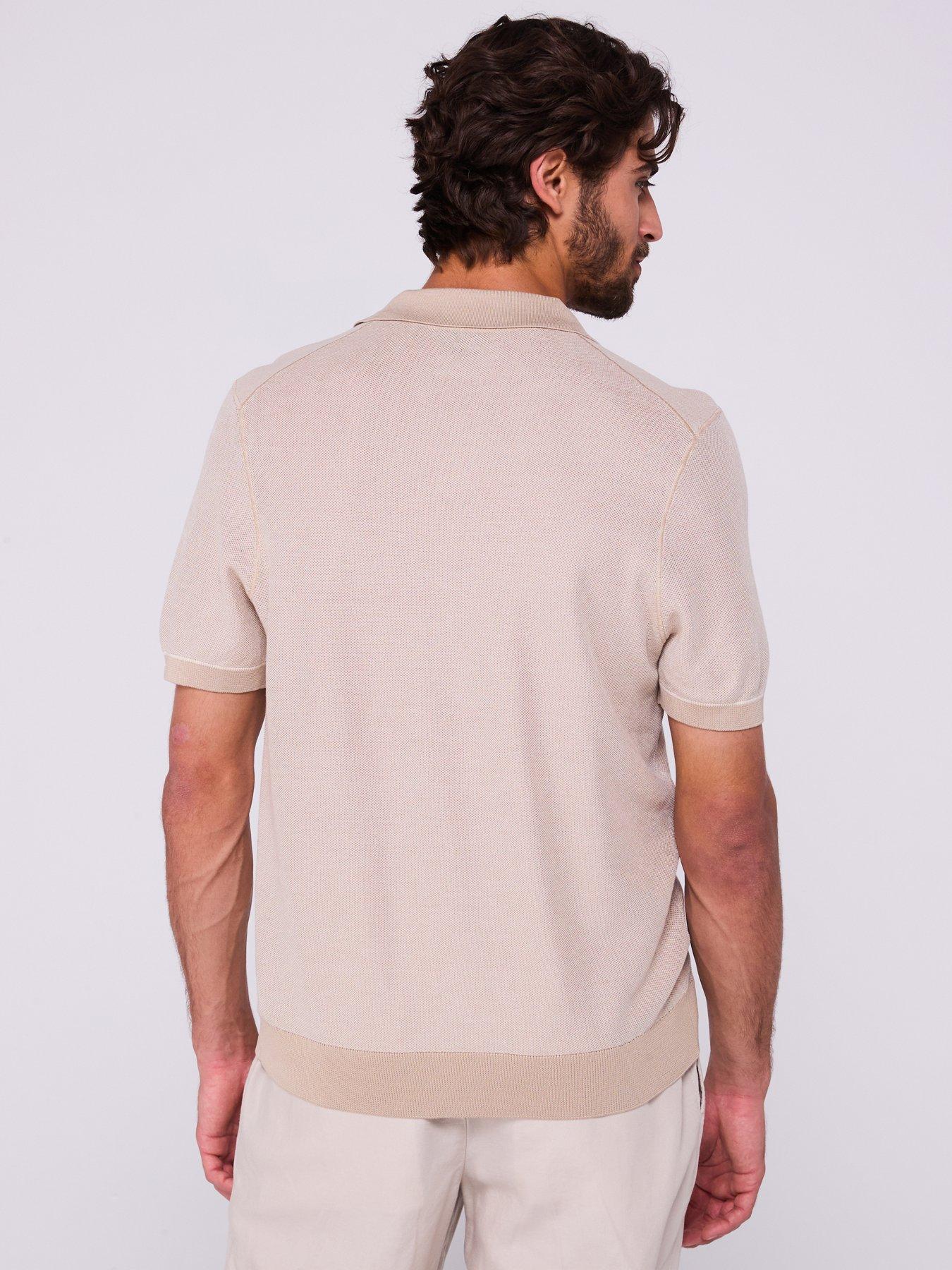Image 2 of 5 of BOSS H-Jianluca Regular Fit Pique Buttonless Polo - Beige