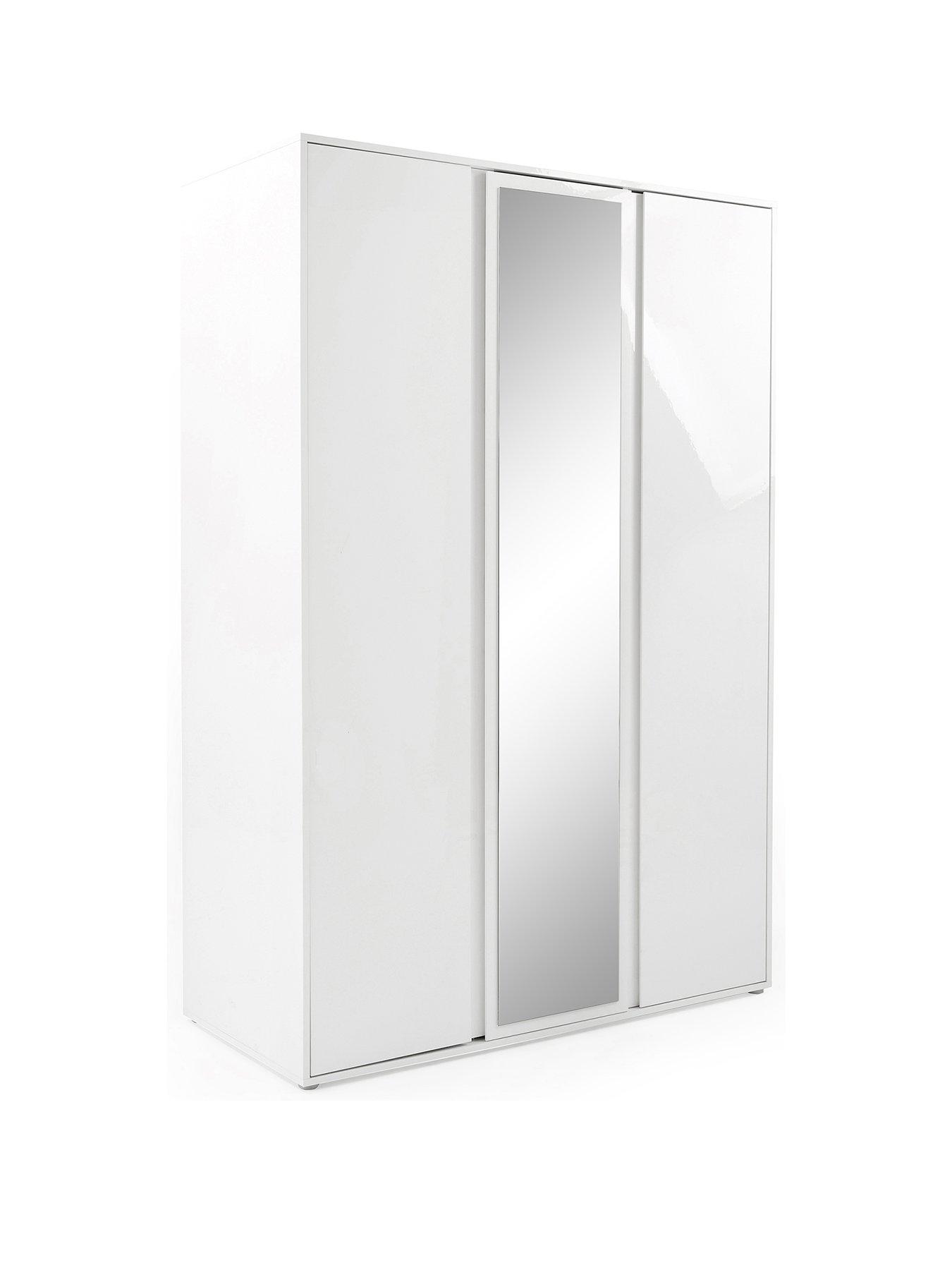 Image 3 of 6 of Very Home Layton&nbsp;3 Piece Gloss&nbsp;Package - 3 Door Mirrored&nbsp;Wardrobe, 5 Drawer Chest and 2 Drawer Bedside Chest - FSC&reg; Certified