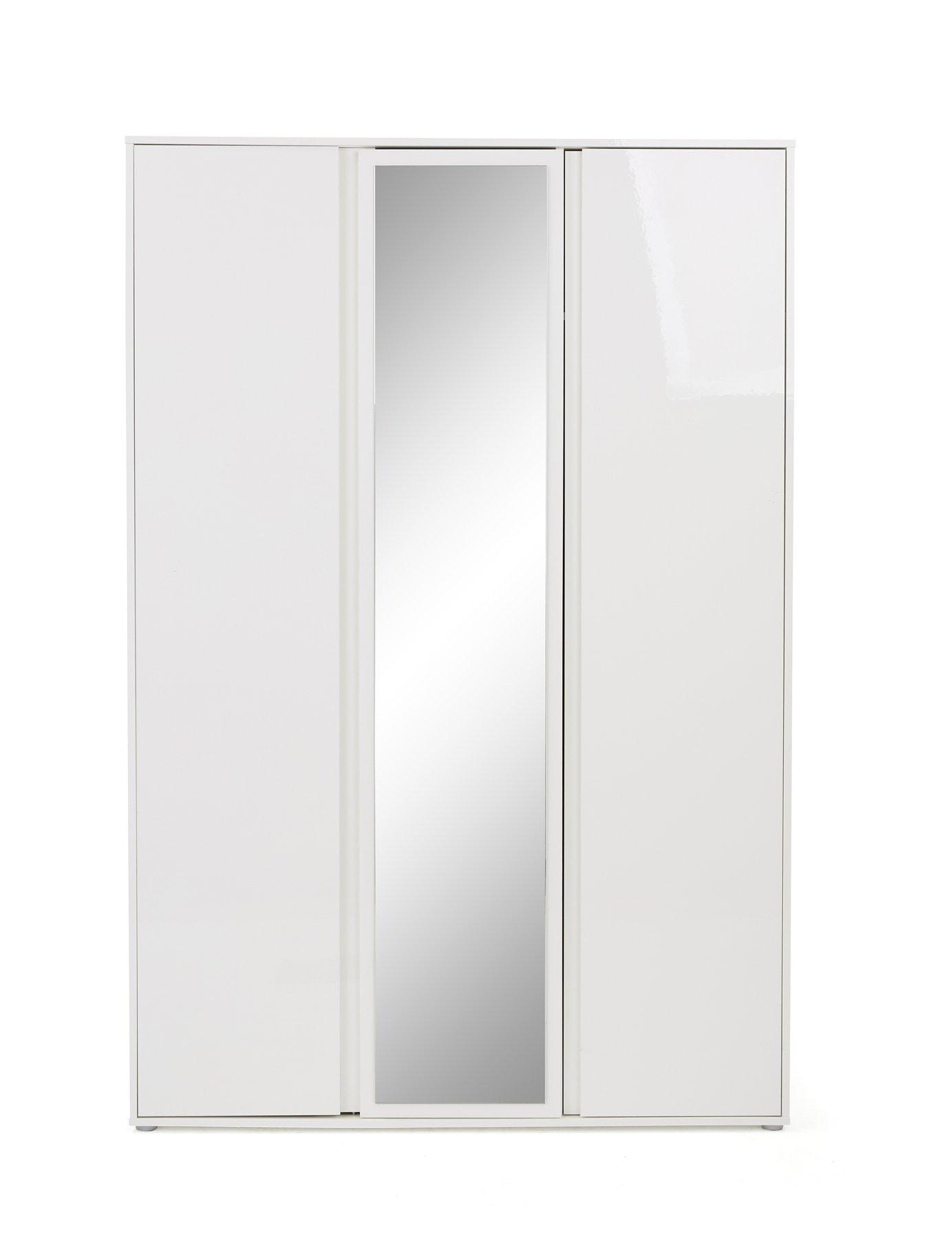 Image 4 of 6 of Very Home Layton&nbsp;3 Piece Gloss&nbsp;Package - 3 Door Mirrored&nbsp;Wardrobe, 5 Drawer Chest and 2 Drawer Bedside Chest - FSC&reg; Certified