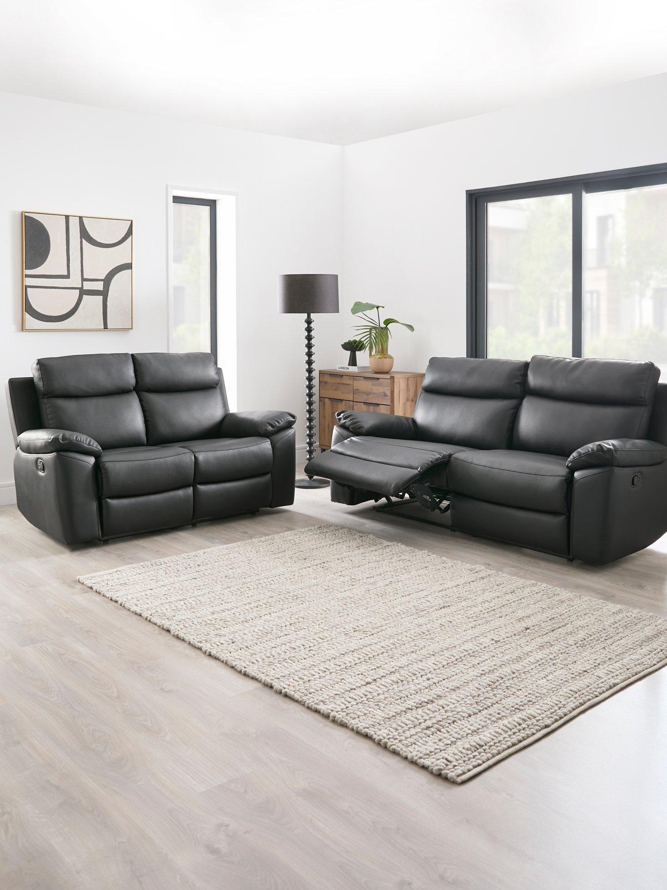 The Very Collection Edison 3 + 2 Seater Faux Leather Recliner Sofa Set (Buy  &  SAVE!)