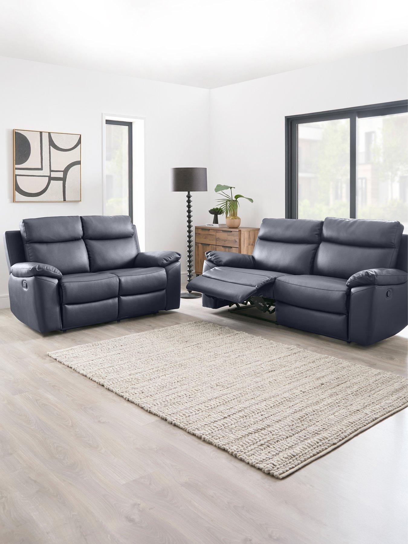 Image of  Edison 3 + 2 Faux Leather Sofas