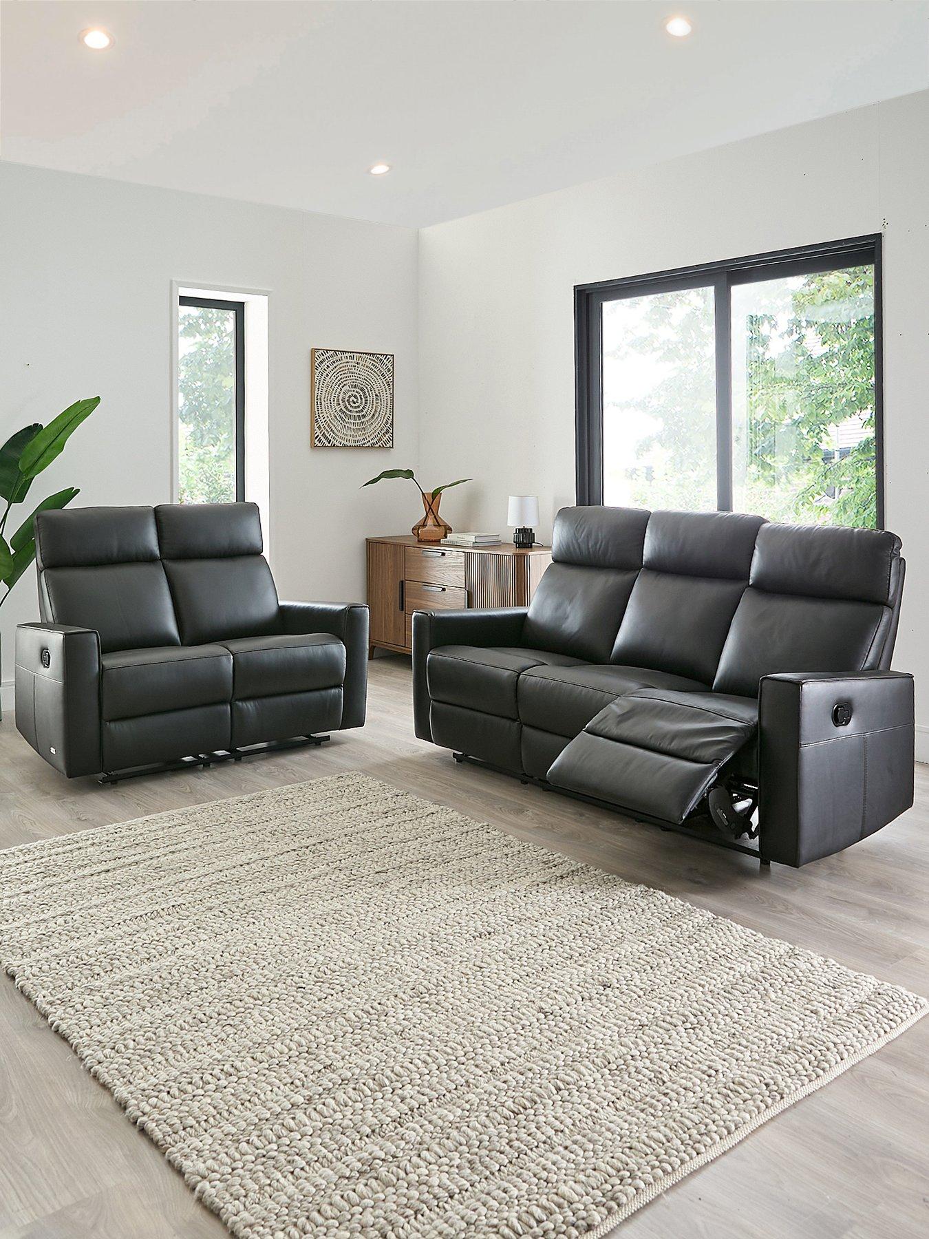undefined Luna 3 + 2 Seater Leather Sofas
