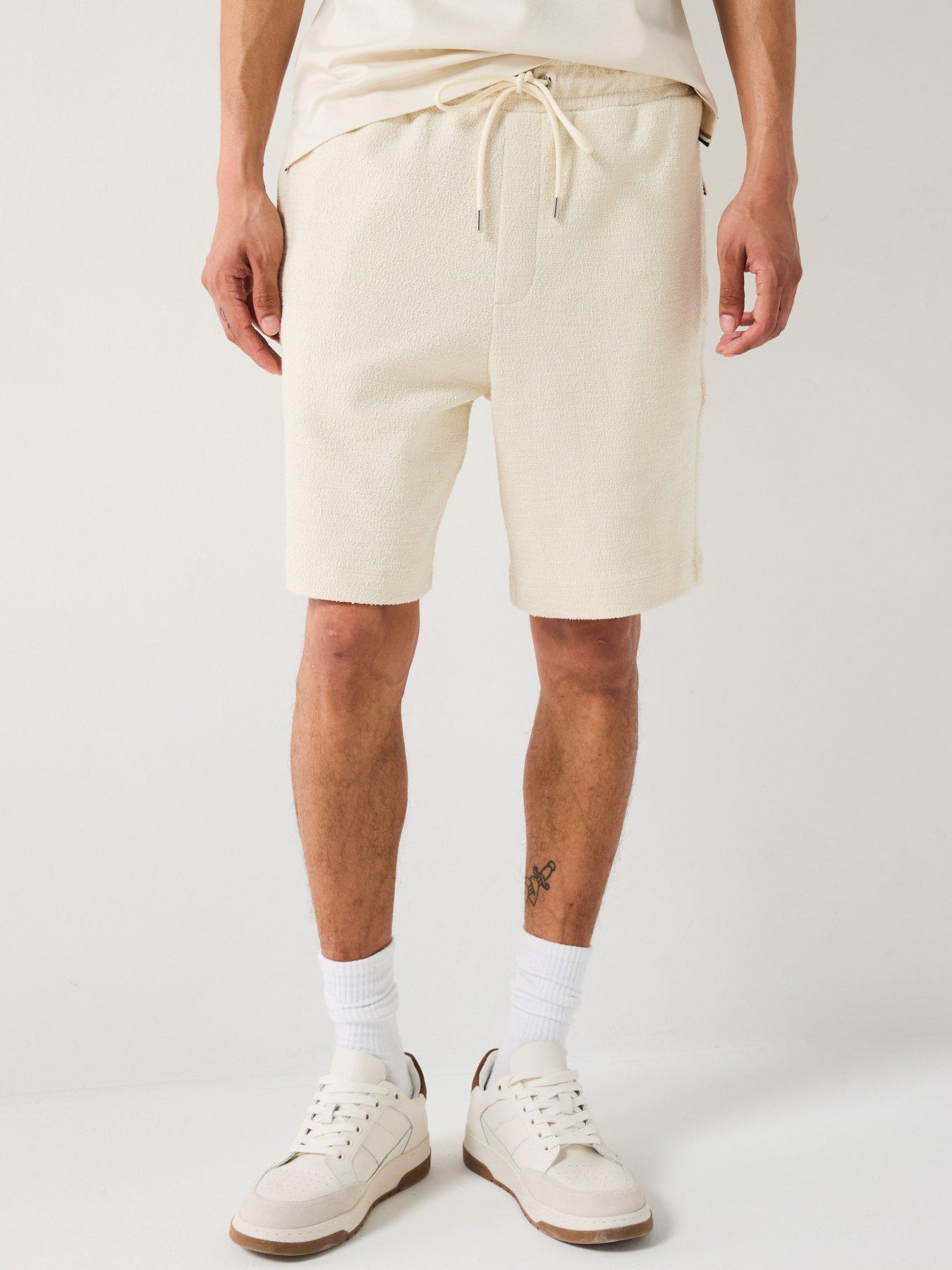 undefined C-Leoni Regular Fit Boucle Sweat Shorts - Cream