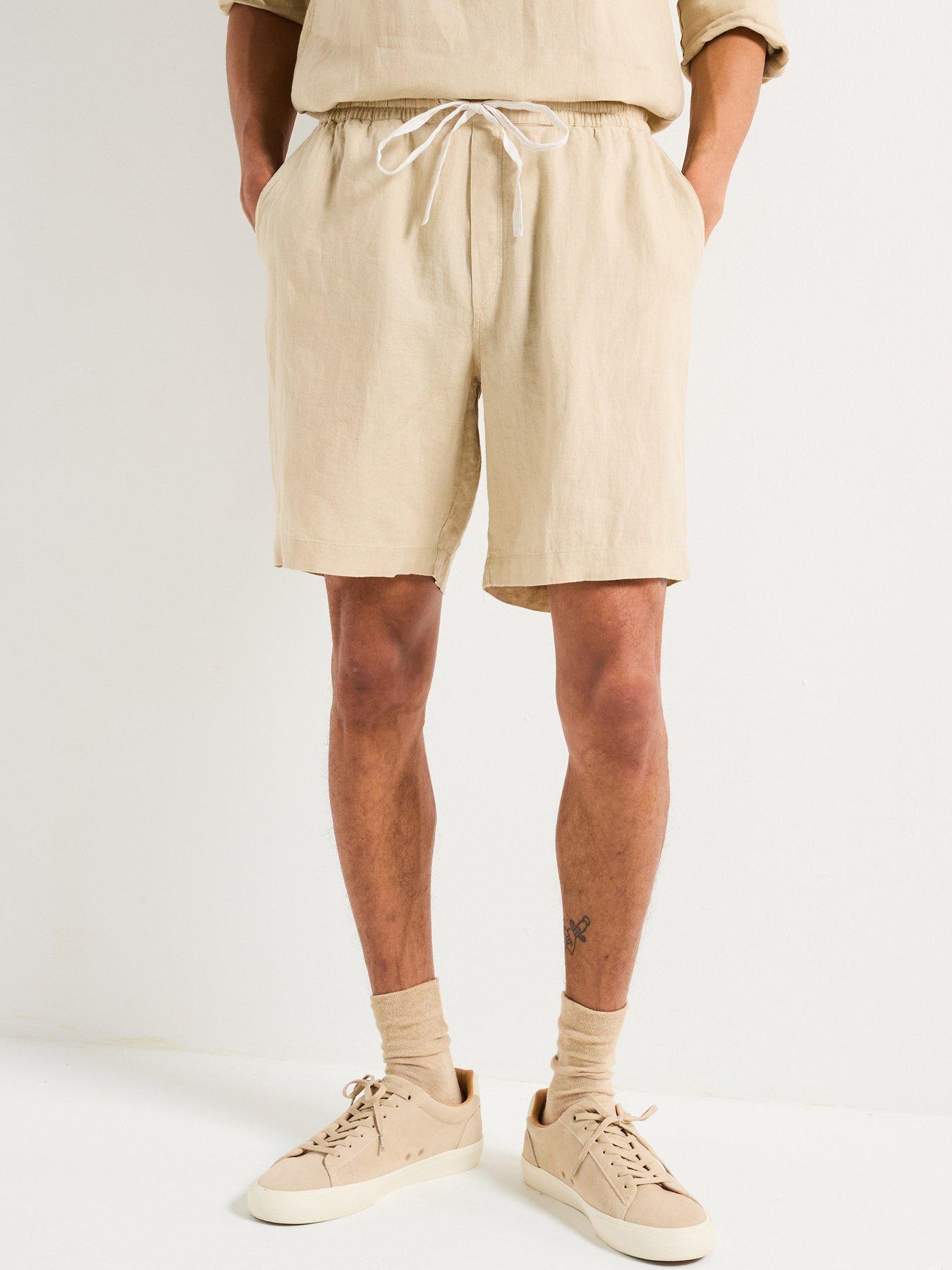 undefined Relaxed Fit Shorts - Light Beige