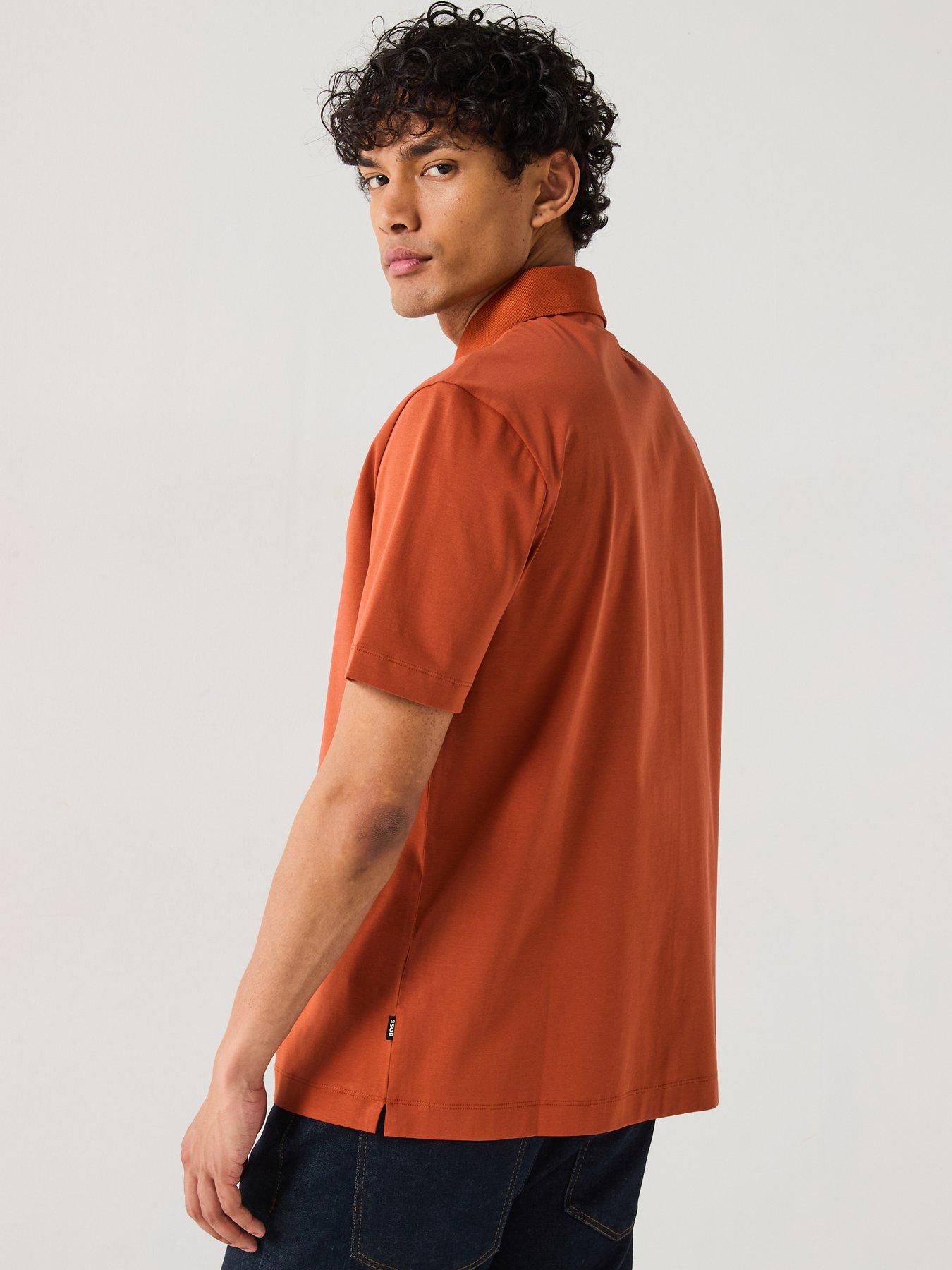 Image 2 of 6 of BOSS C-Parris 01 Regular Fit Nikel BB Logo Cotton Polo Shirt - Orange