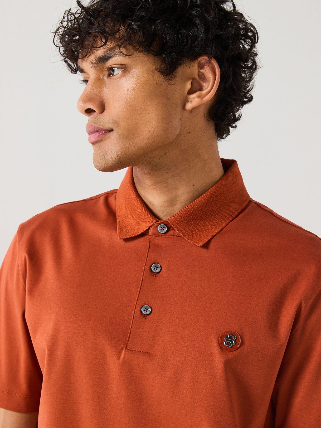 Image 4 of 6 of BOSS C-Parris 01 Regular Fit Nikel BB Logo Cotton Polo Shirt - Orange