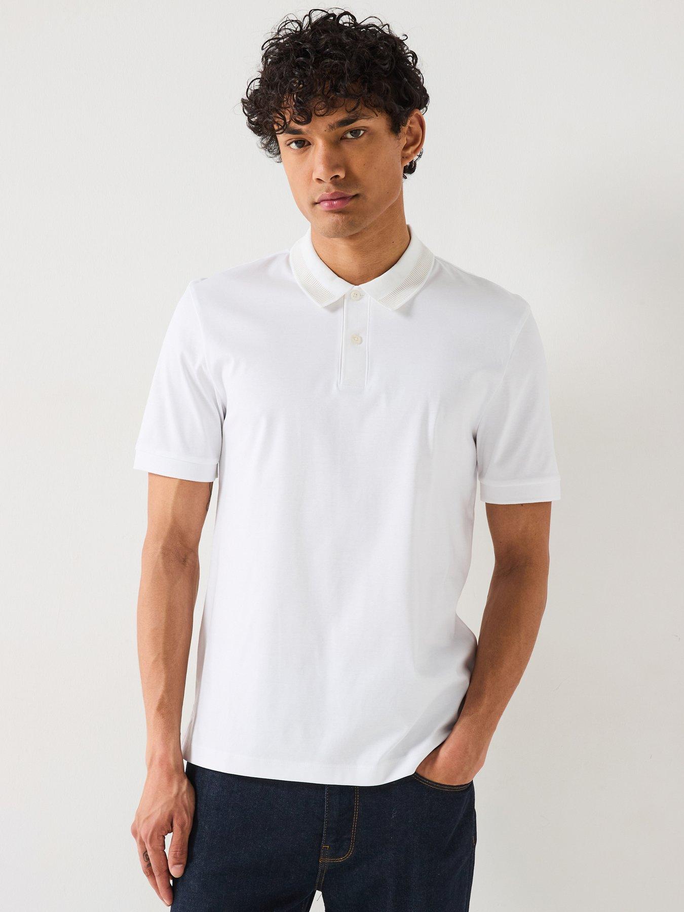 undefined H-Phillipson 199 Contrast Collar Slim Fit Polo Shirt- White