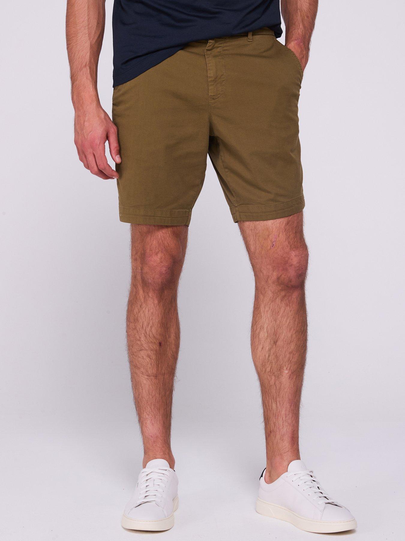 undefined H-Slice Slim Fit Chino Shorts - Dark Green