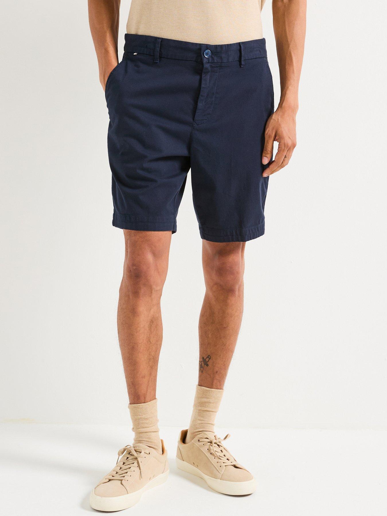 undefined H-Slice Slim Fit Chino Shorts - Dark Blue