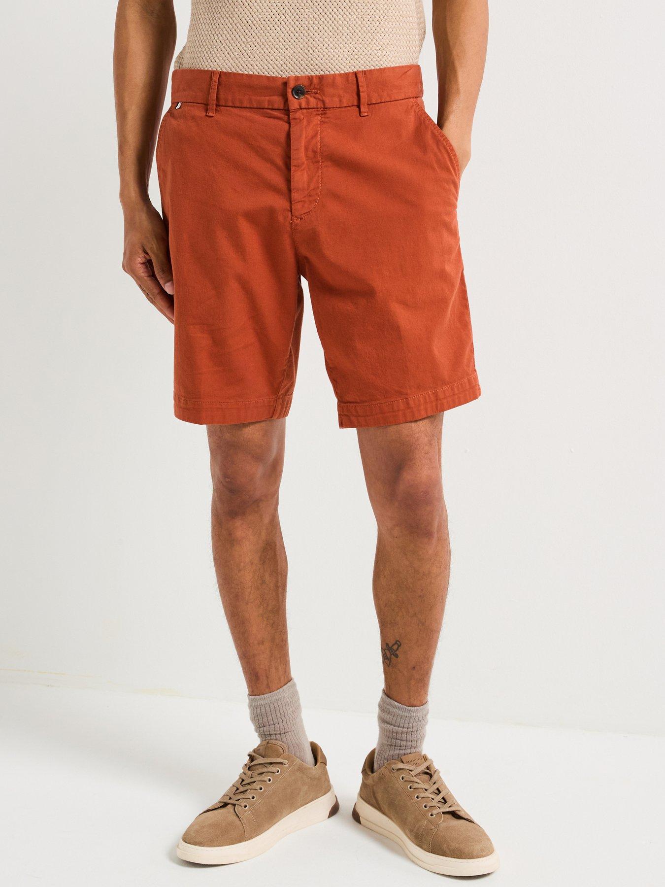 undefined H-Slice Slim Fit Chino Shorts - Orange