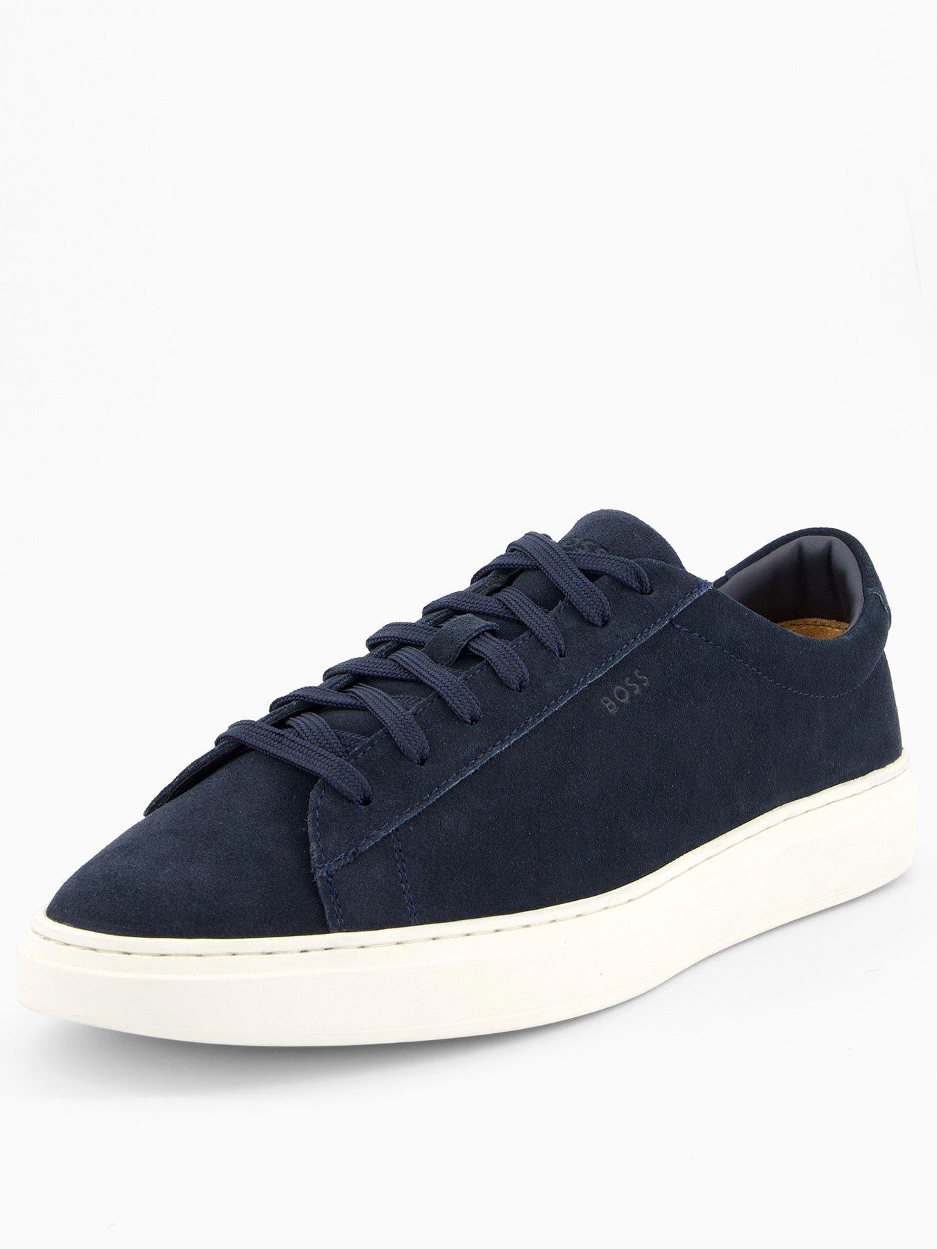 Image 2 of 6 of BOSS Kieran Tennis Leather Trainers - Dark Blue