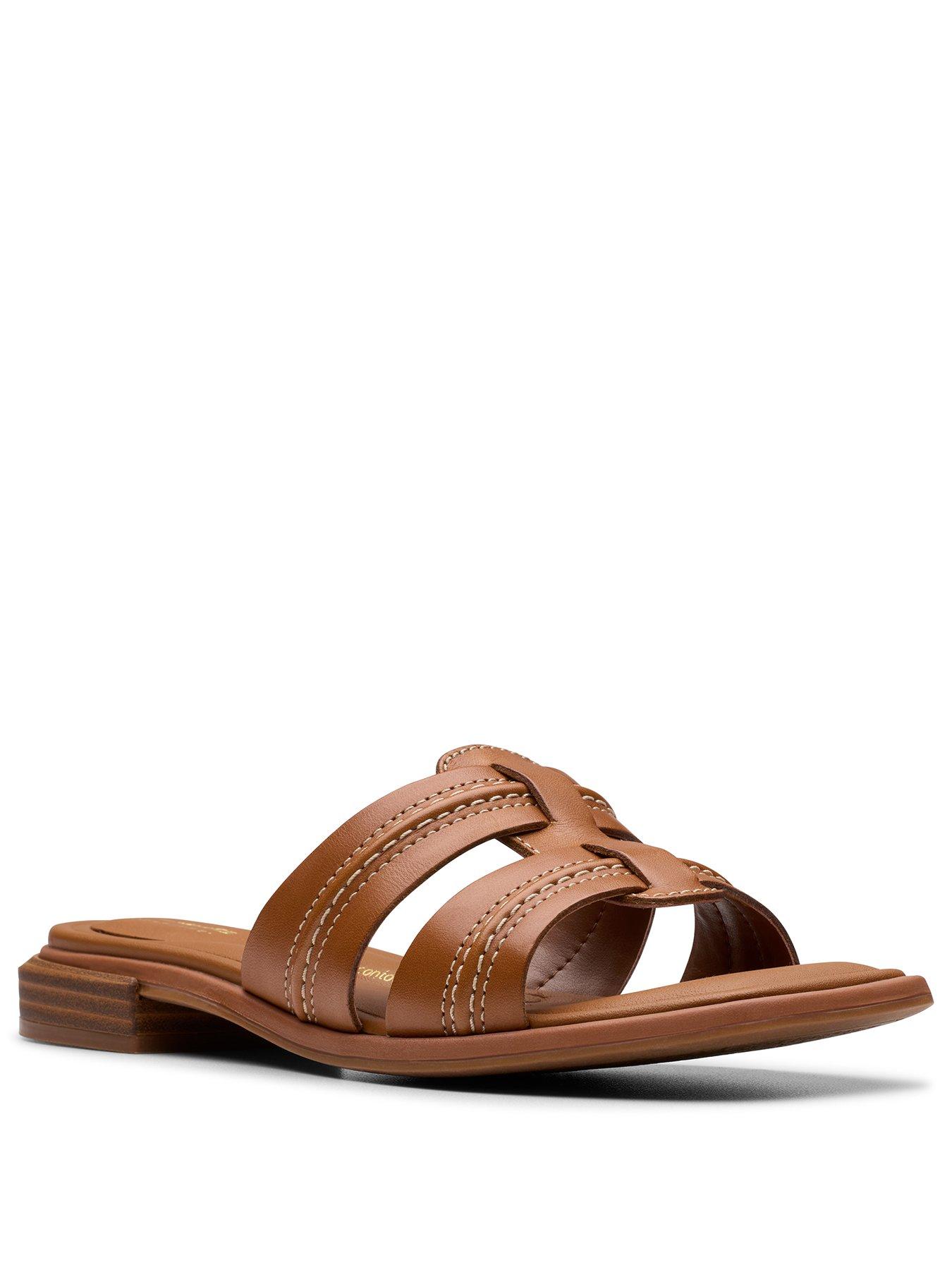 Image 2 of 7 of Clarks Ariany Leather Mule Sandal - Brown