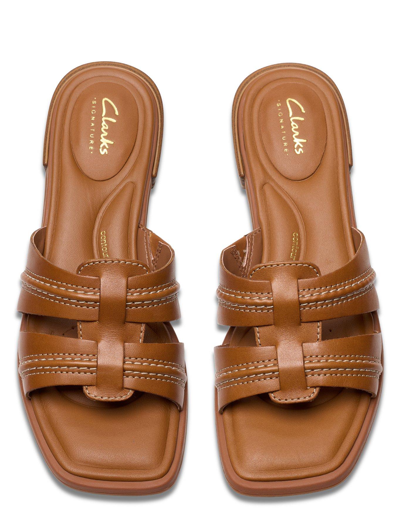 Image 4 of 7 of Clarks Ariany Leather Mule Sandal - Brown